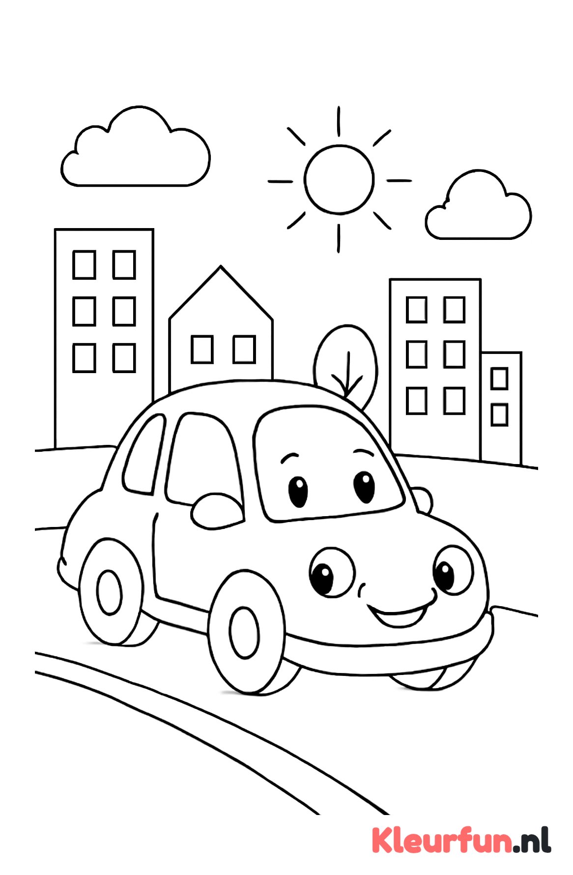 Auto door stad