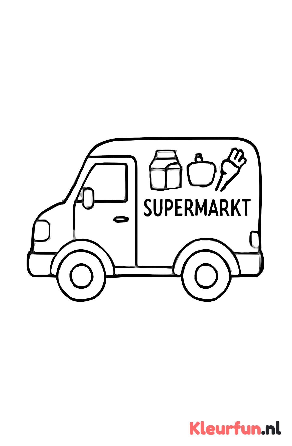 Bestelwagen voor supermarkt