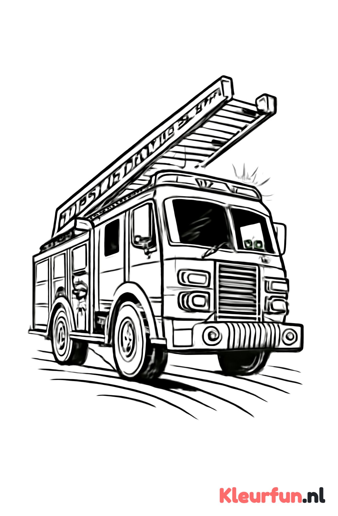 Dynamische brandweerauto met ladder