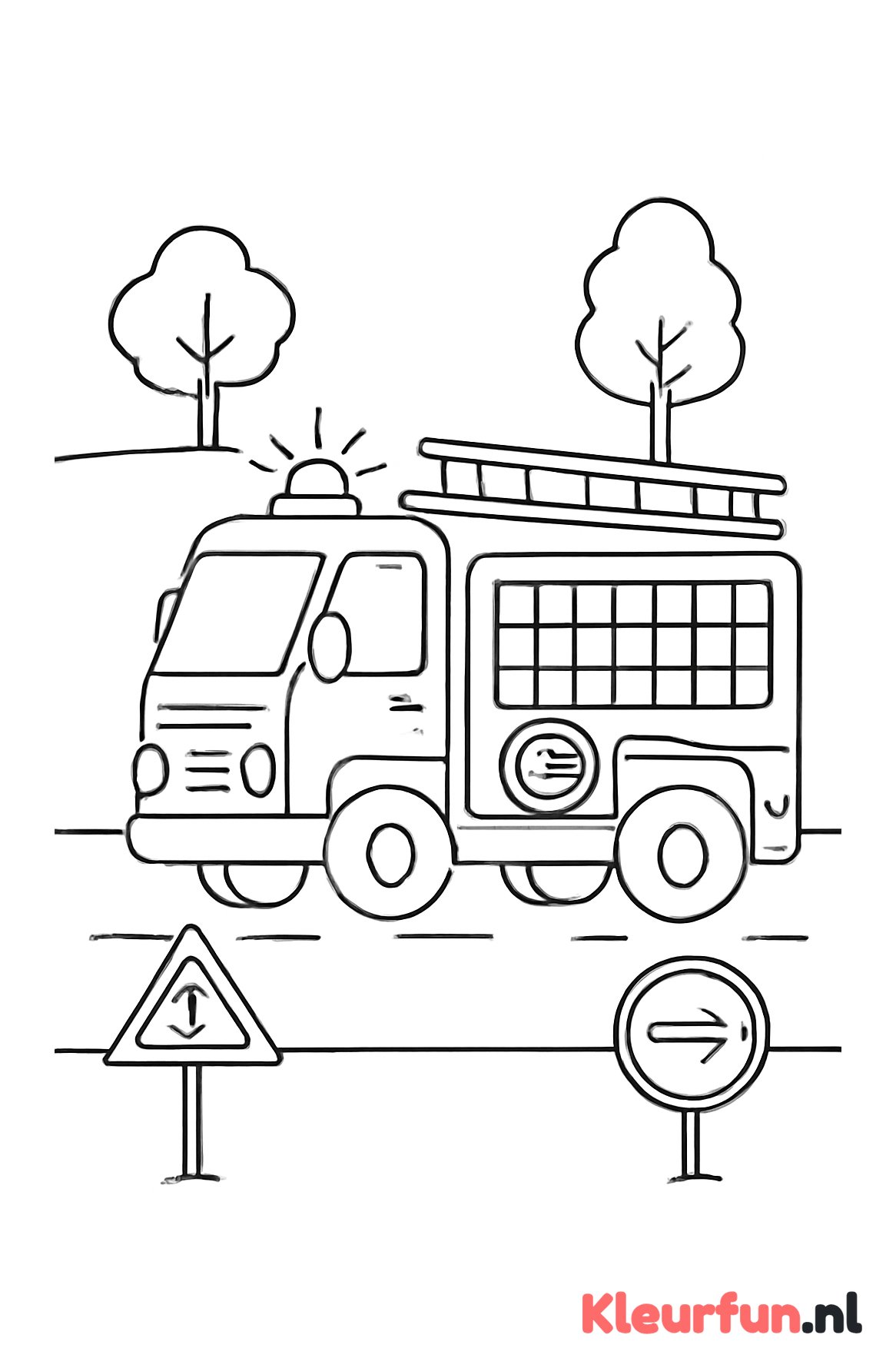 Brandweerauto op de weg