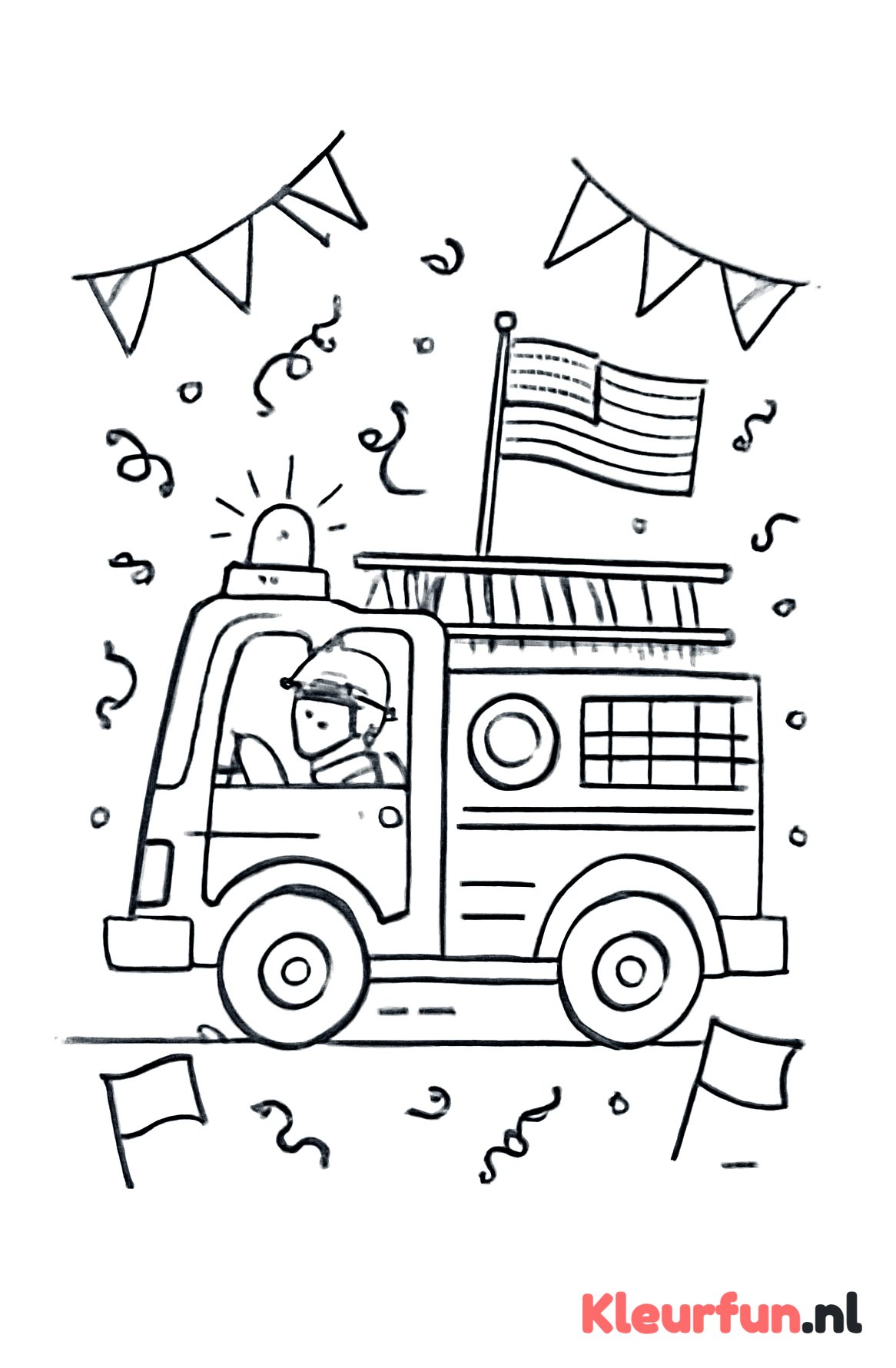 Brandweerauto in parade