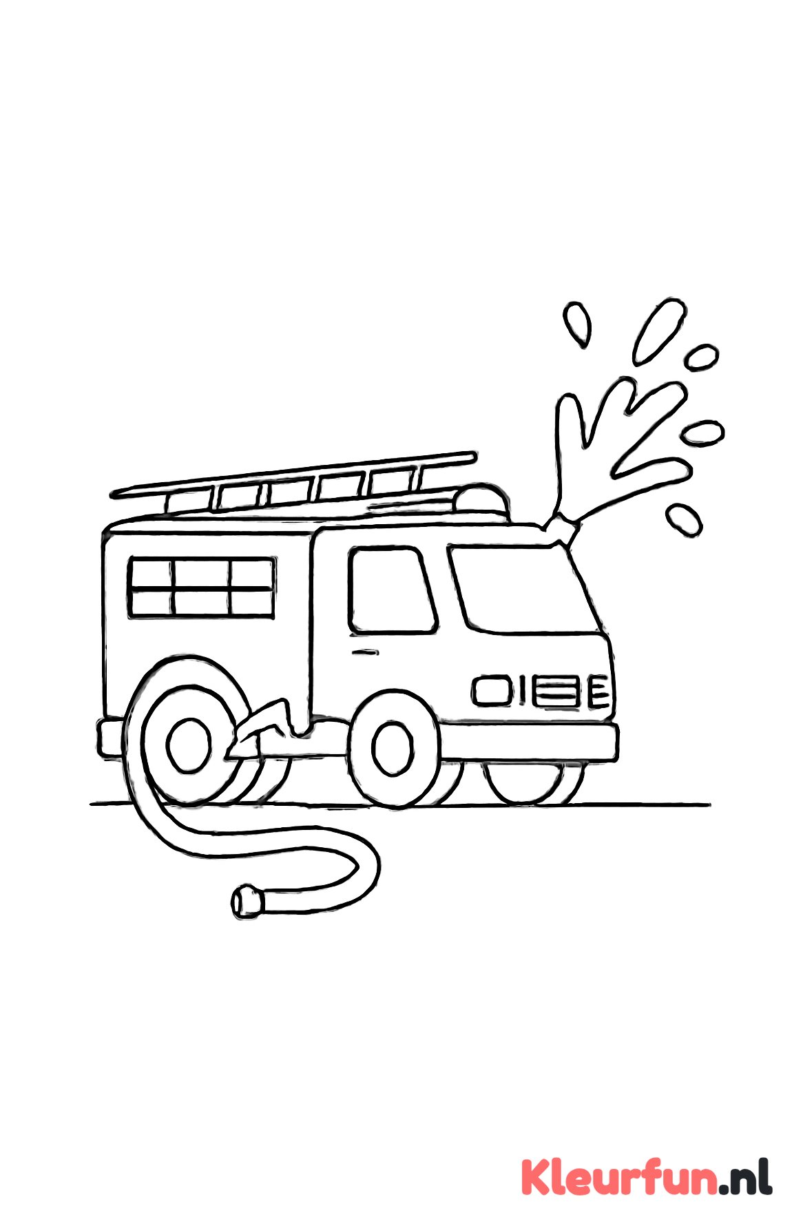 Brandweerauto spuit water