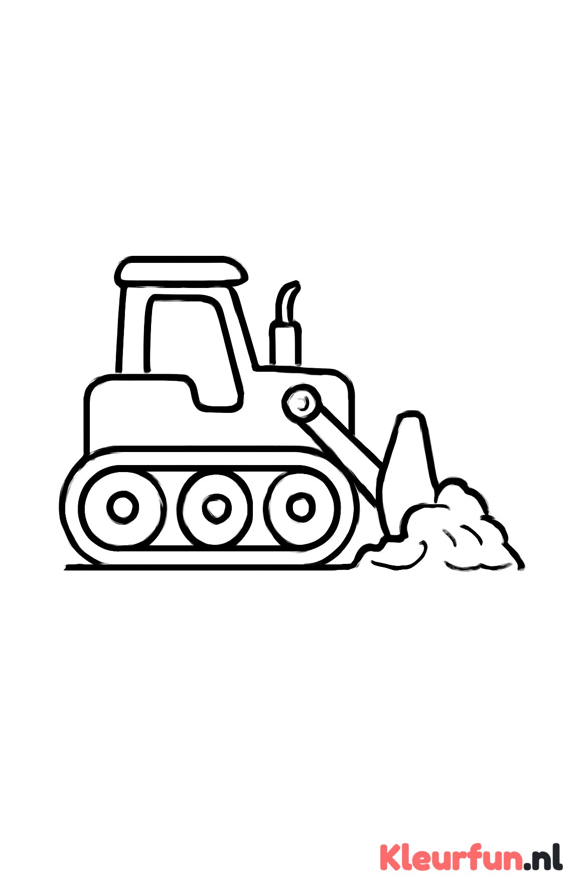 Bulldozer verplaatst grond