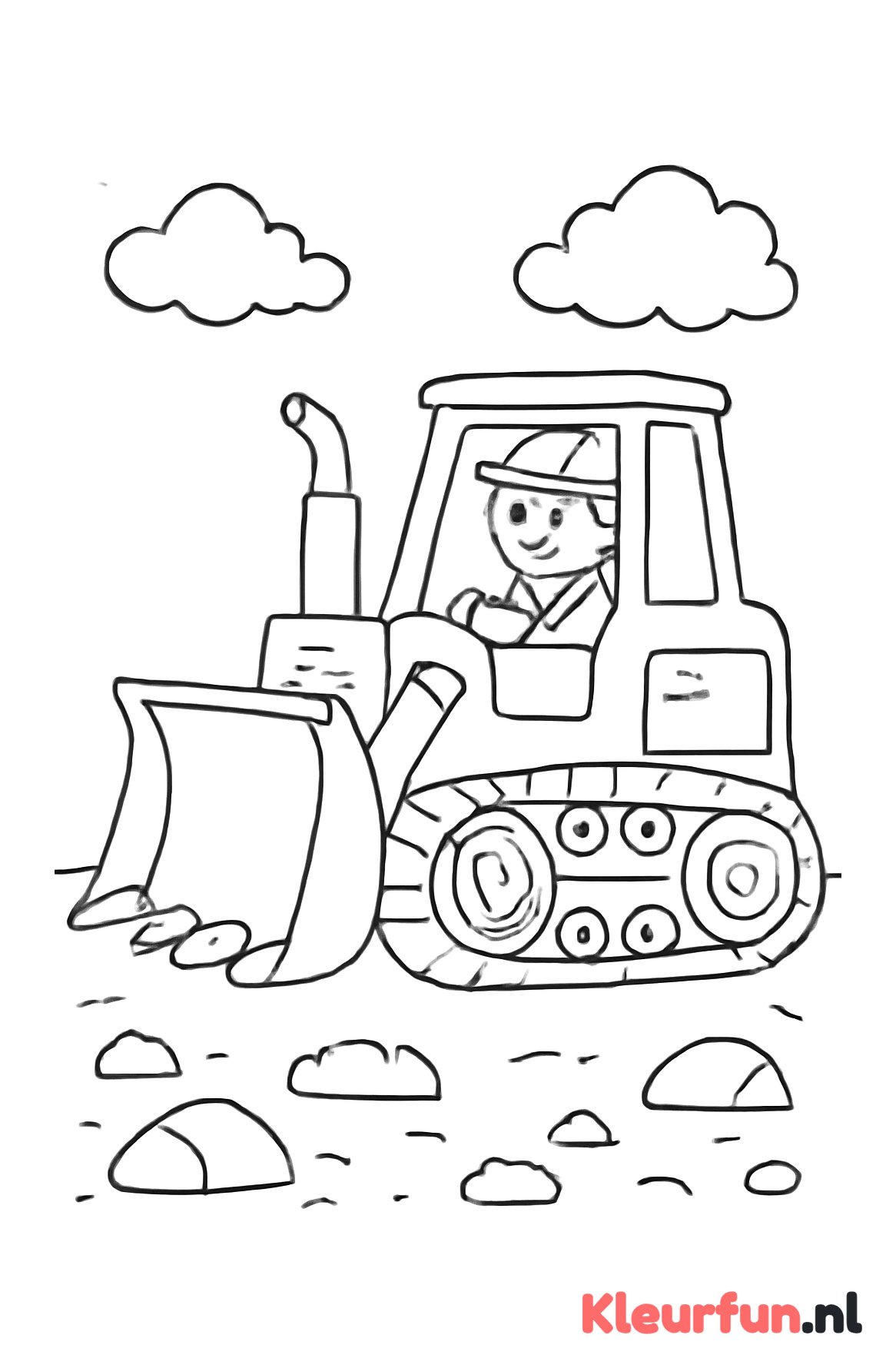 Bulldozer met machinist