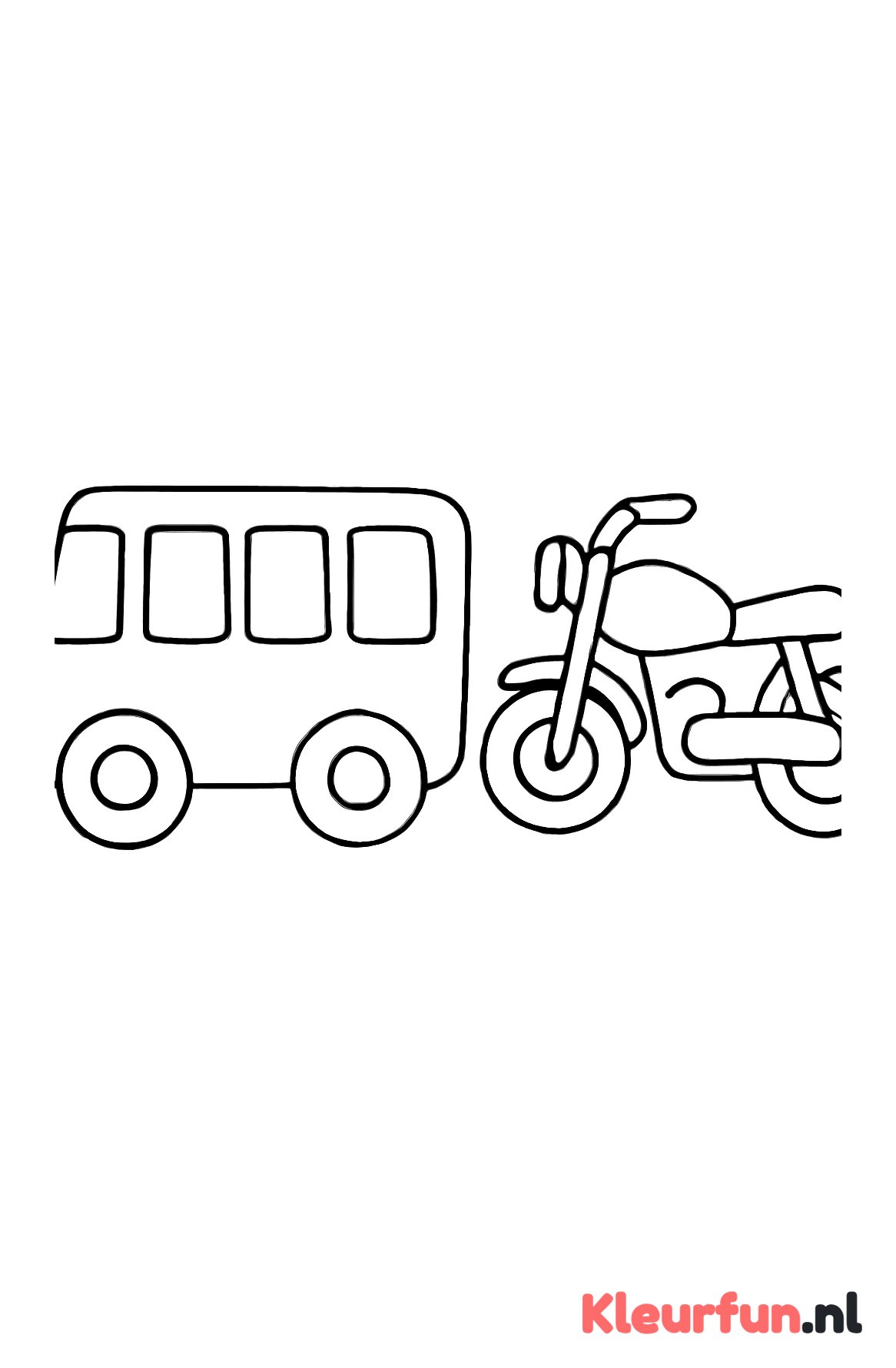 Bus en motorfiets voor peuters