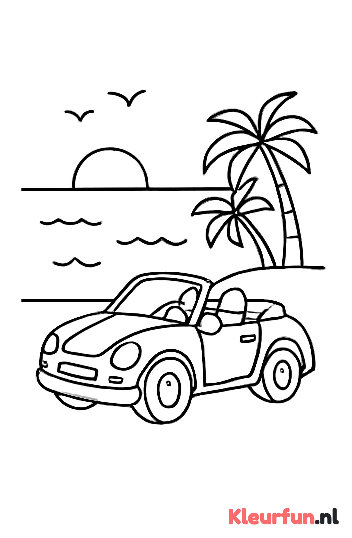 Cabriolet bij zee