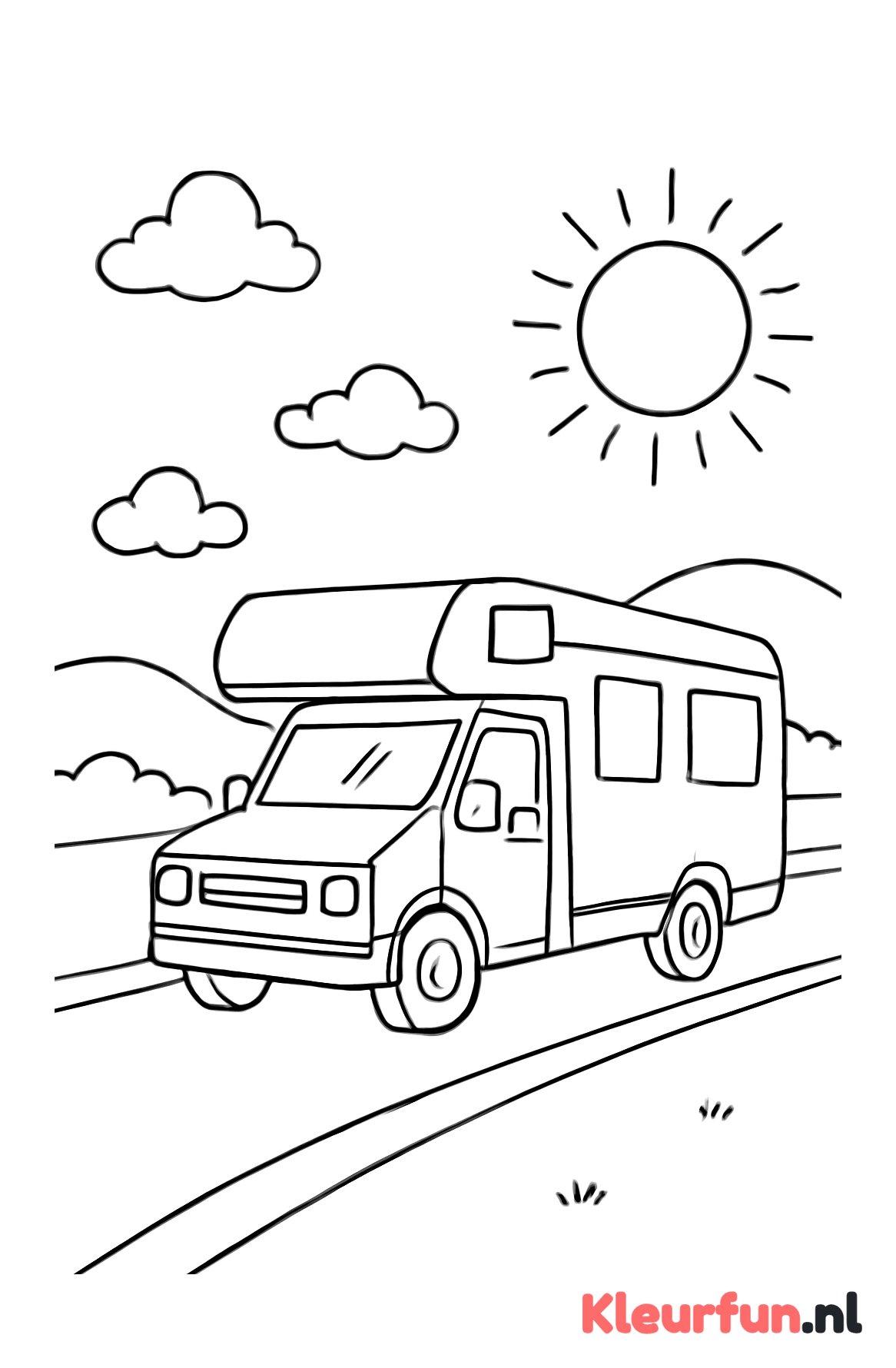 Camper op de weg