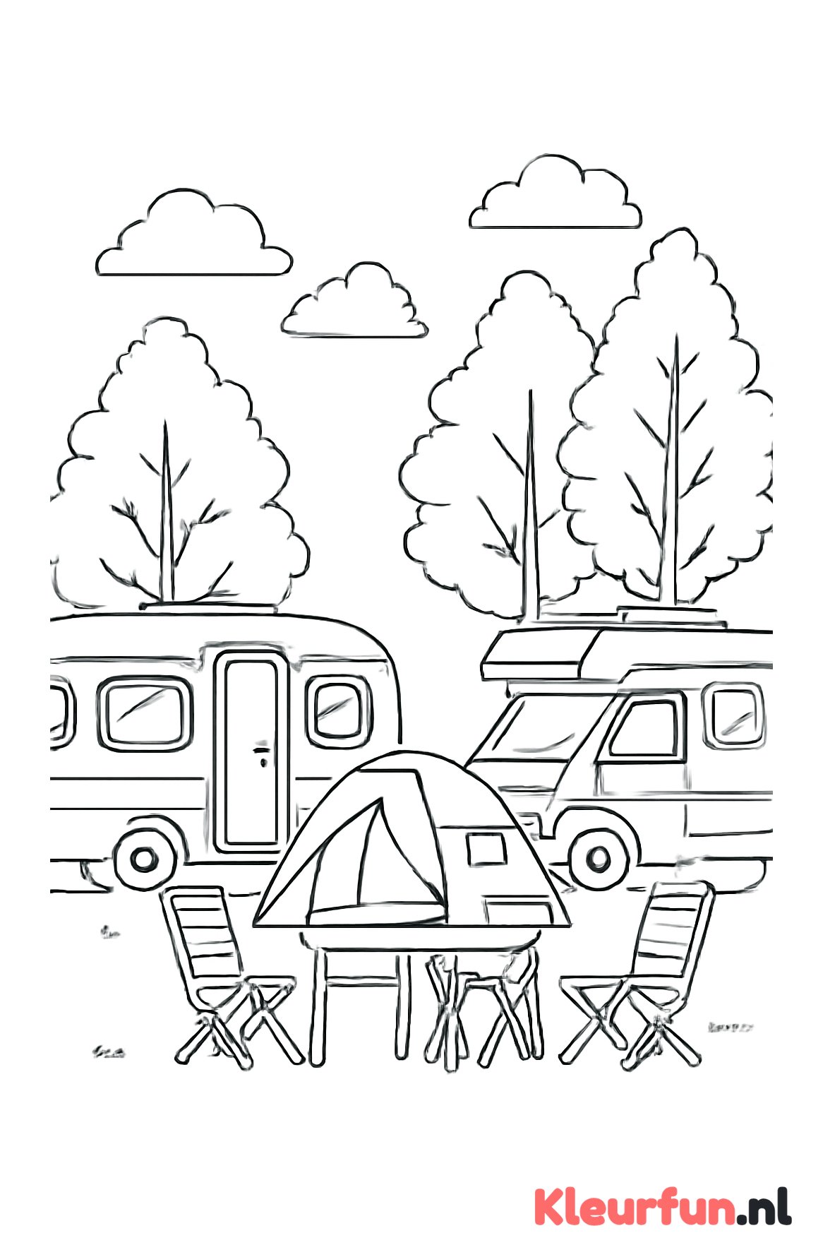 Caravan en Camper bij Camping