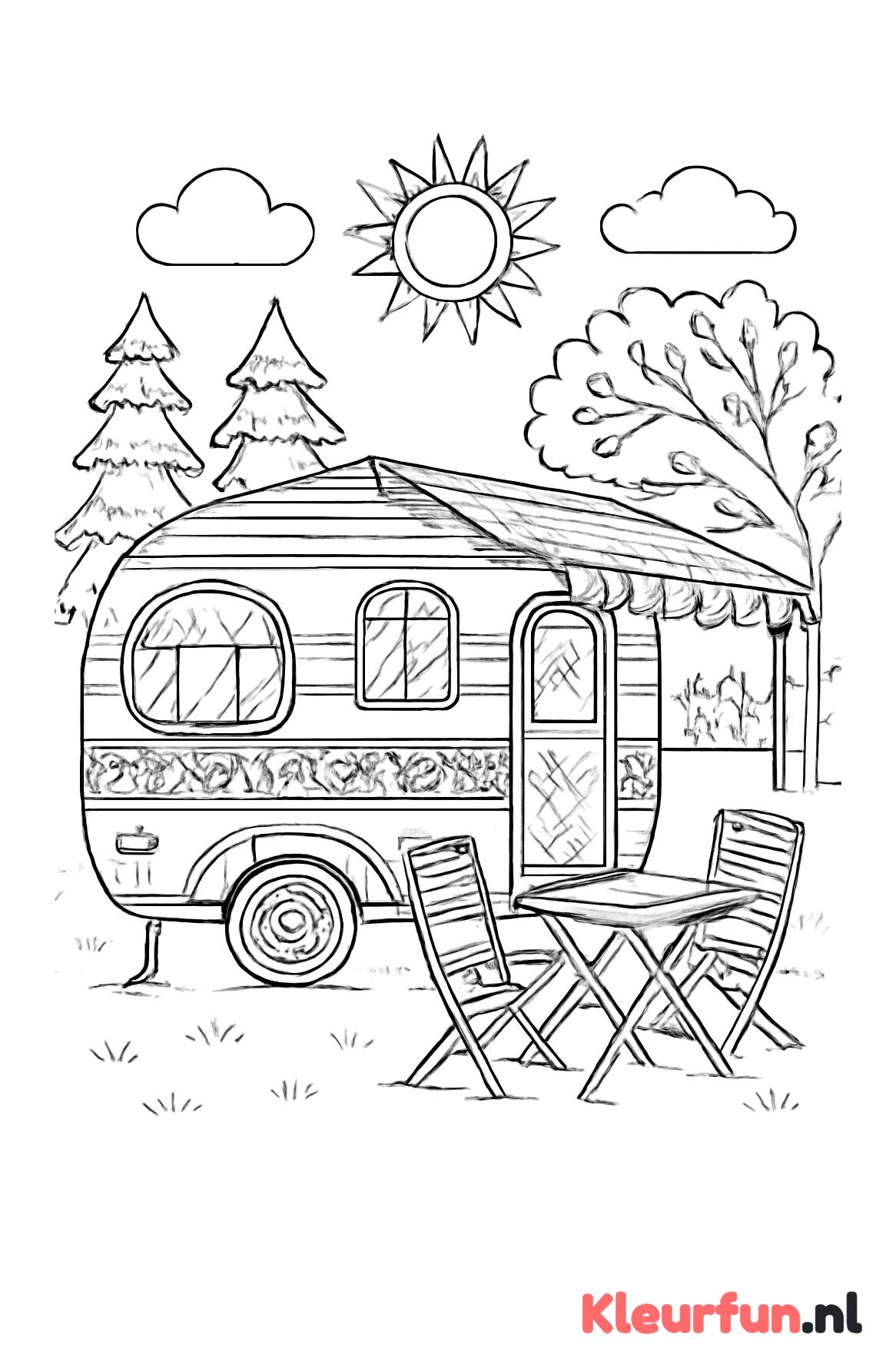 Caravan op Campingplek