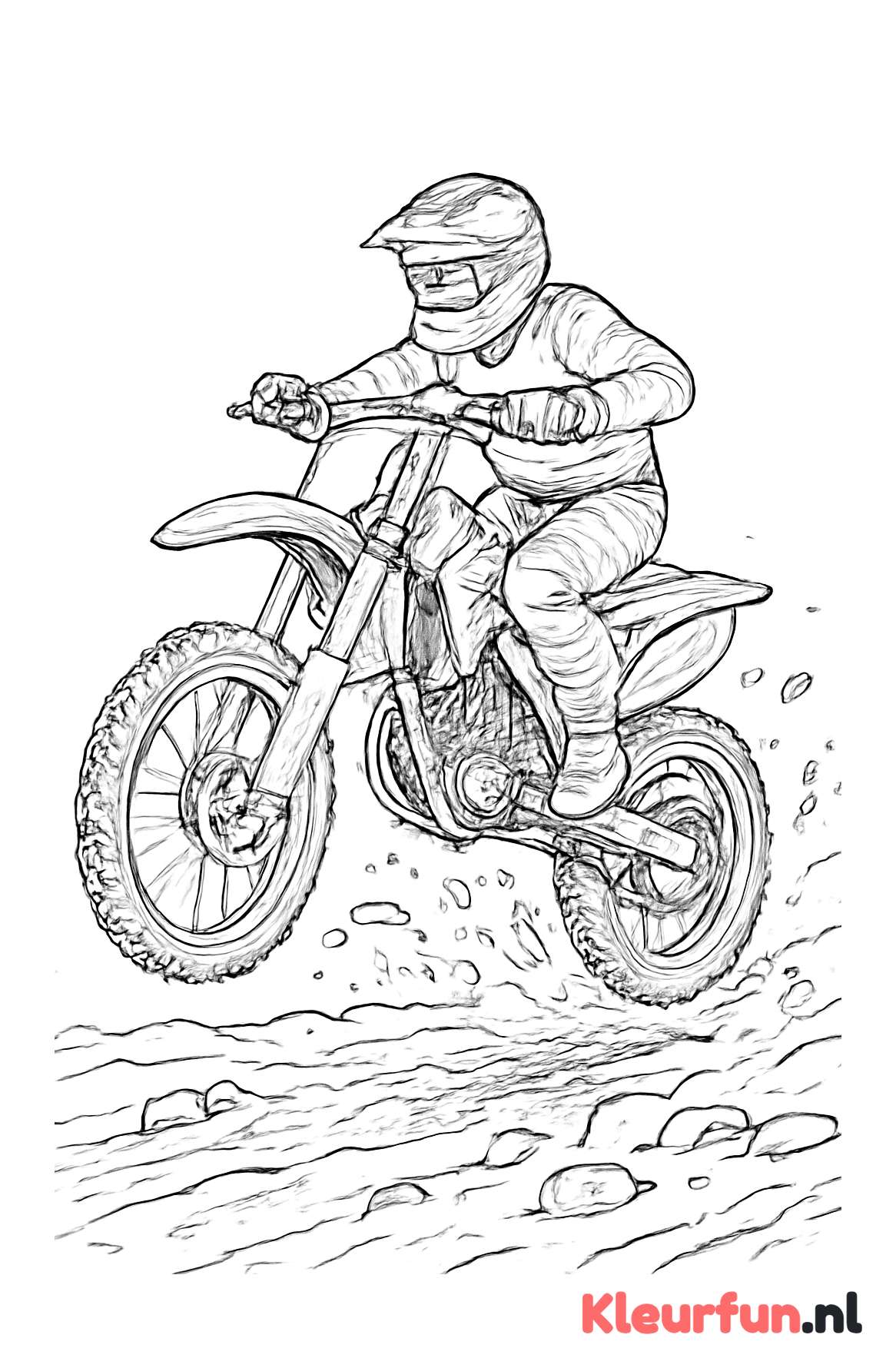 Crossmotor sprong over modderparcours