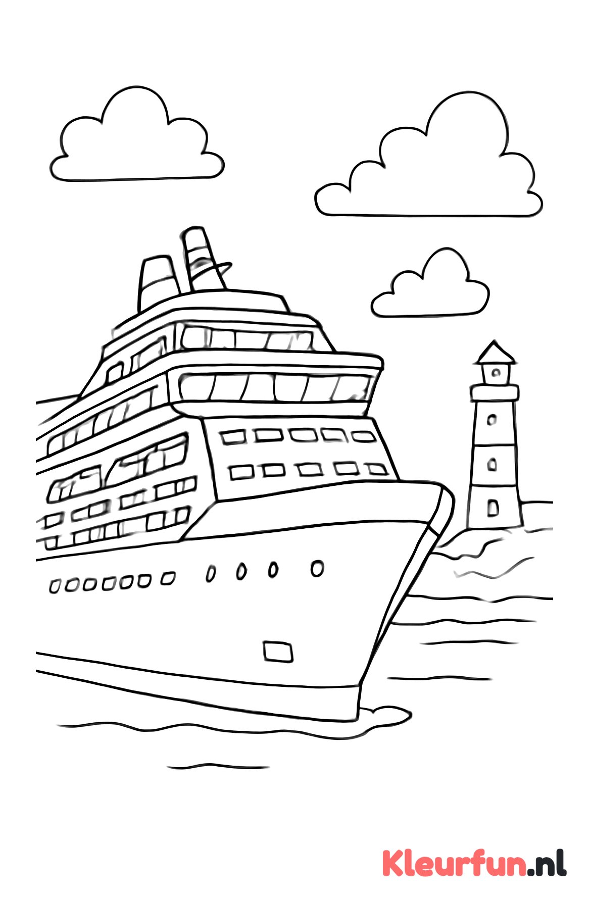 Cruiseschip bij haven