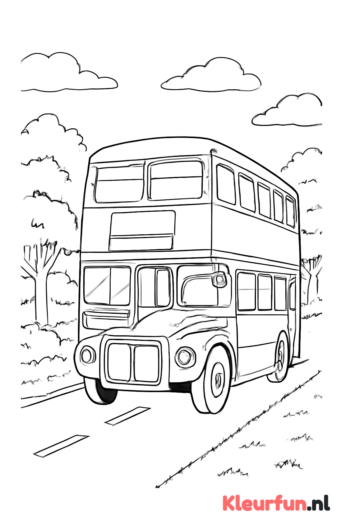 Dubbeldekkerbus op het platteland
