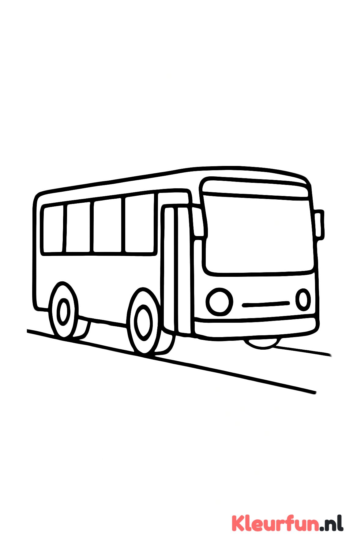 Eenvoudige stadsbus kleurplaat