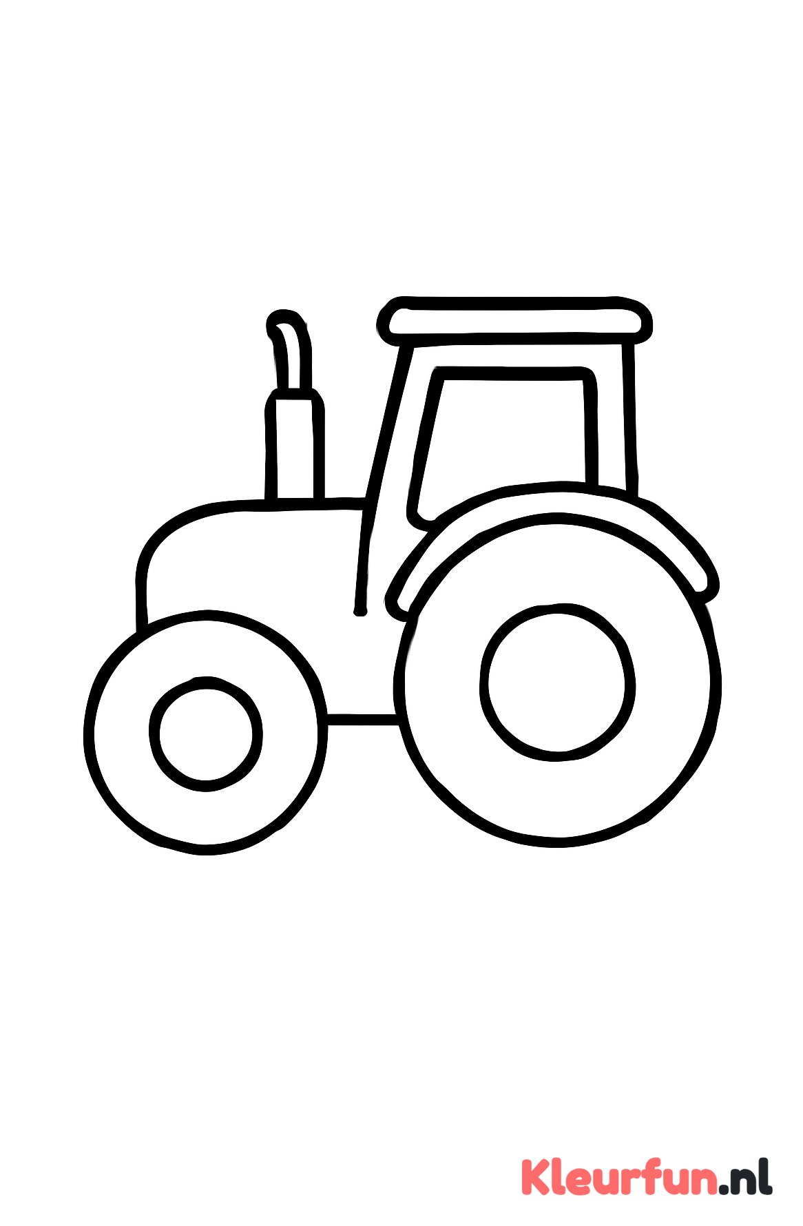 Eenvoudige trekker met grote wielen
