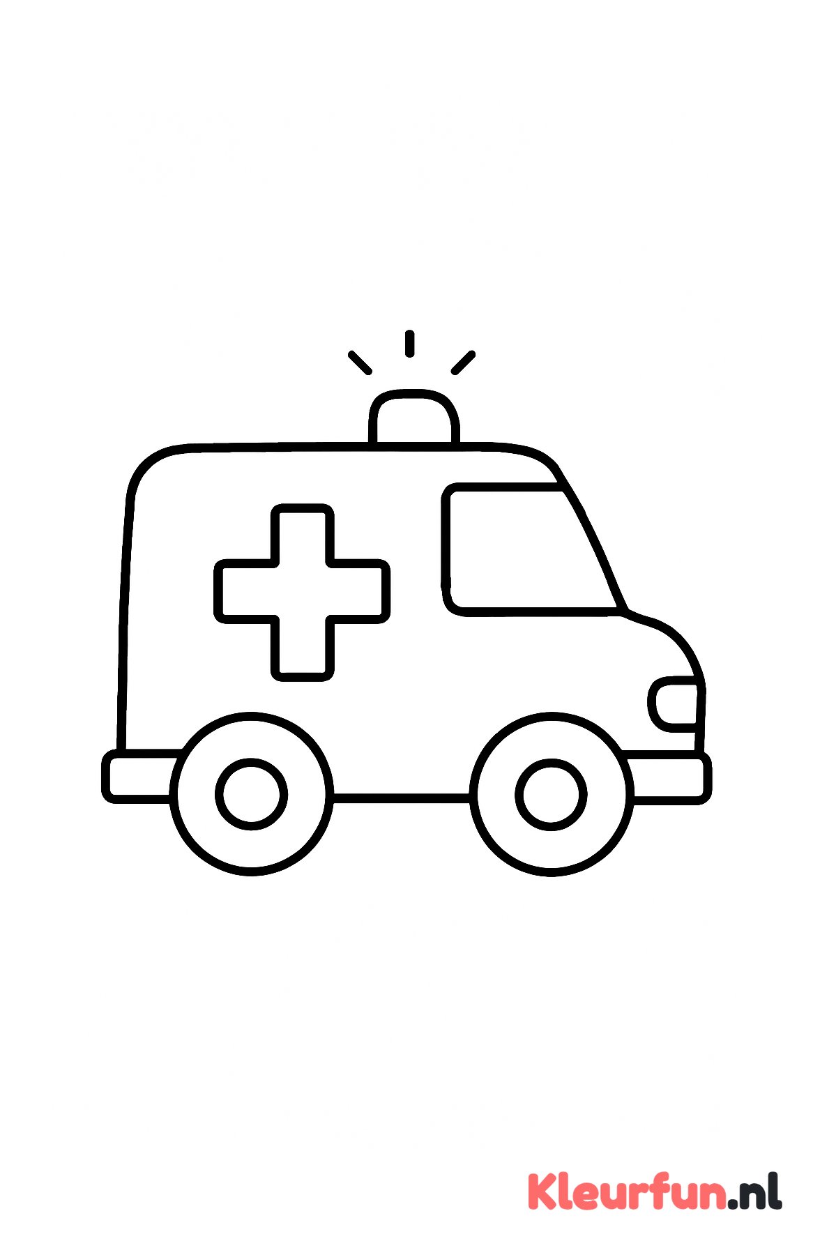 Eenvoudige ziekenauto met groot kruis