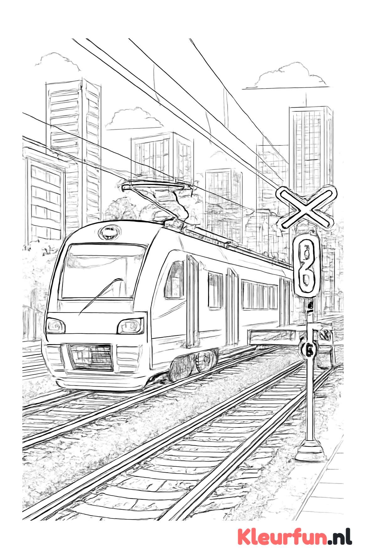 Elektrische Trein in Moderne Stad