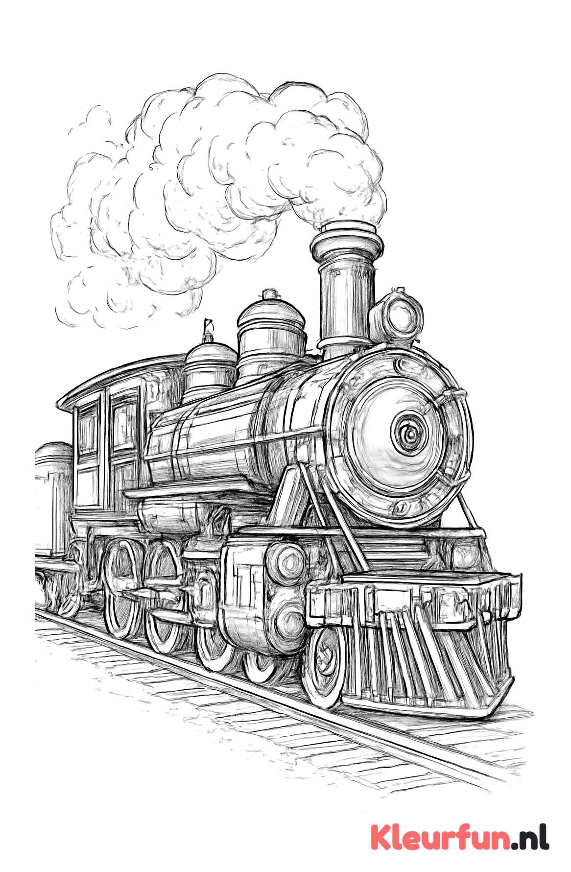 Gedetailleerde Stoomlocomotief