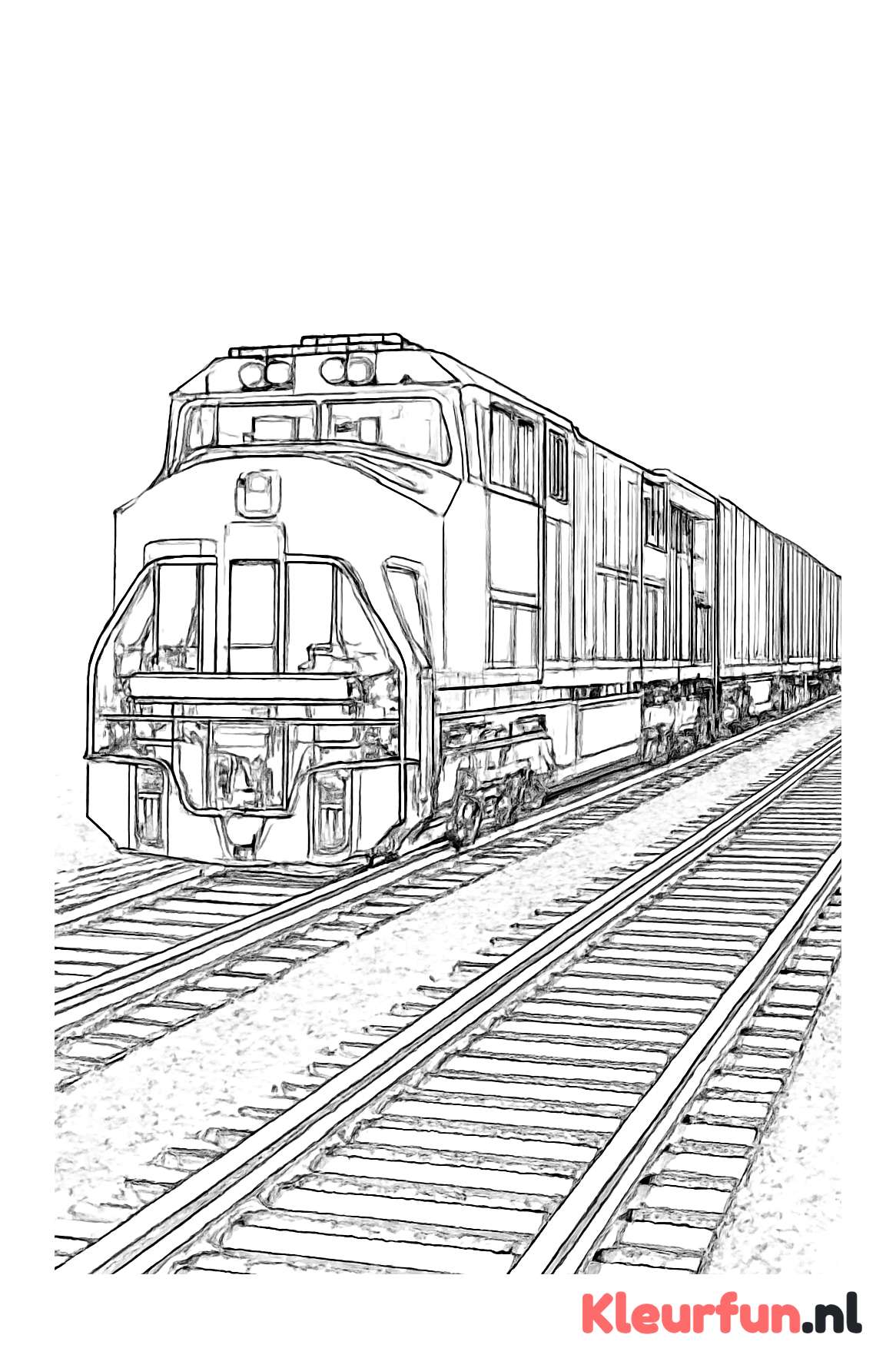 Goederentrein met wagons kleurplaat