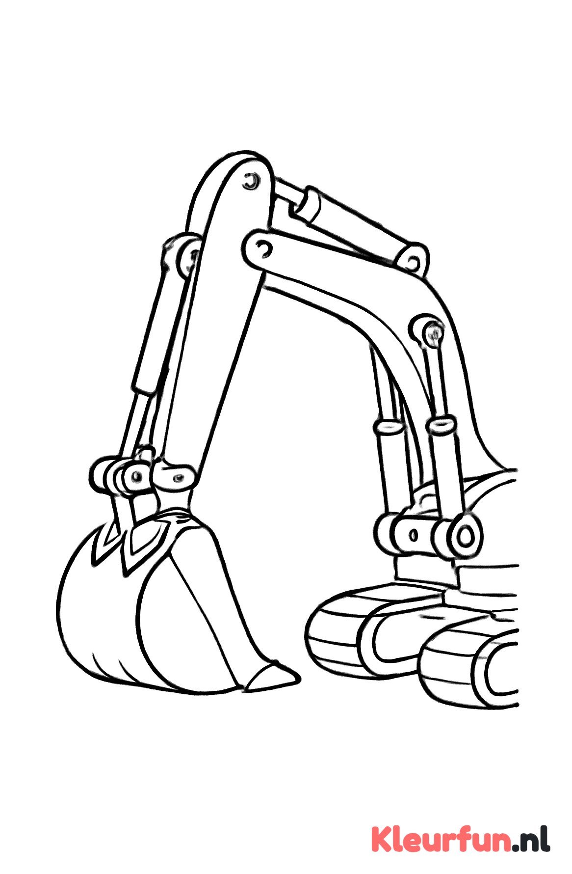 Close-up graafmachine arm