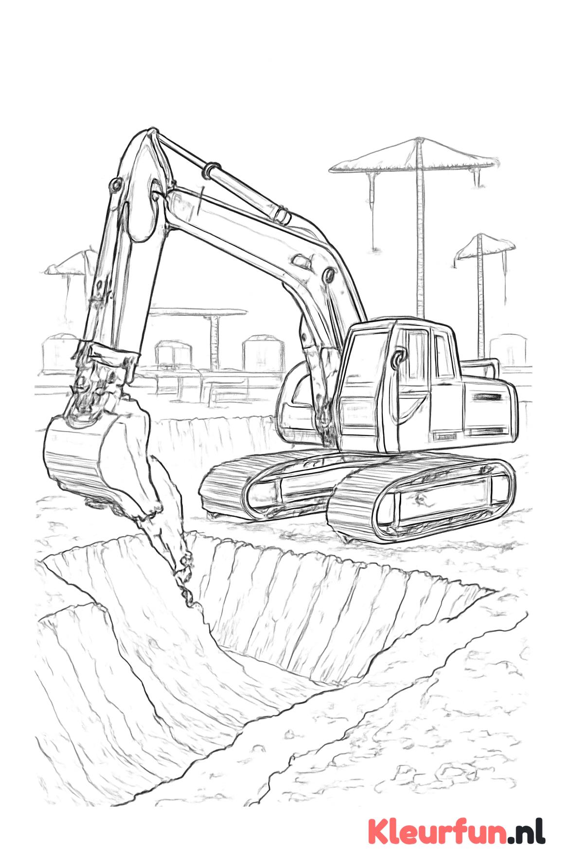 Graafmachine in Bouwput
