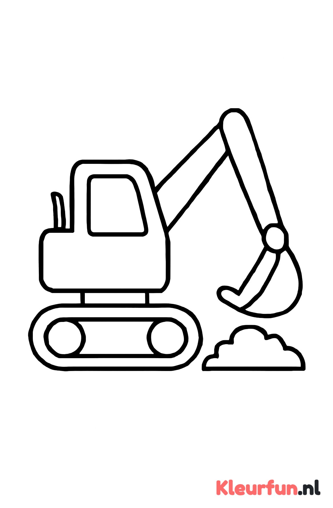 Graafmachine met grote graafbak