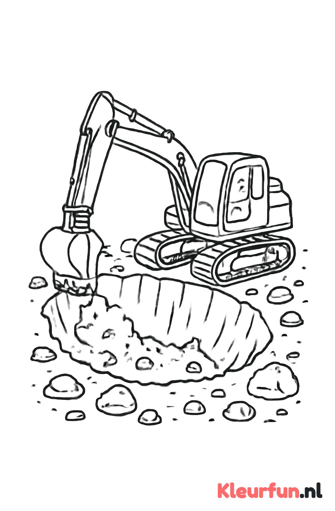 Graafmachine die put graaft