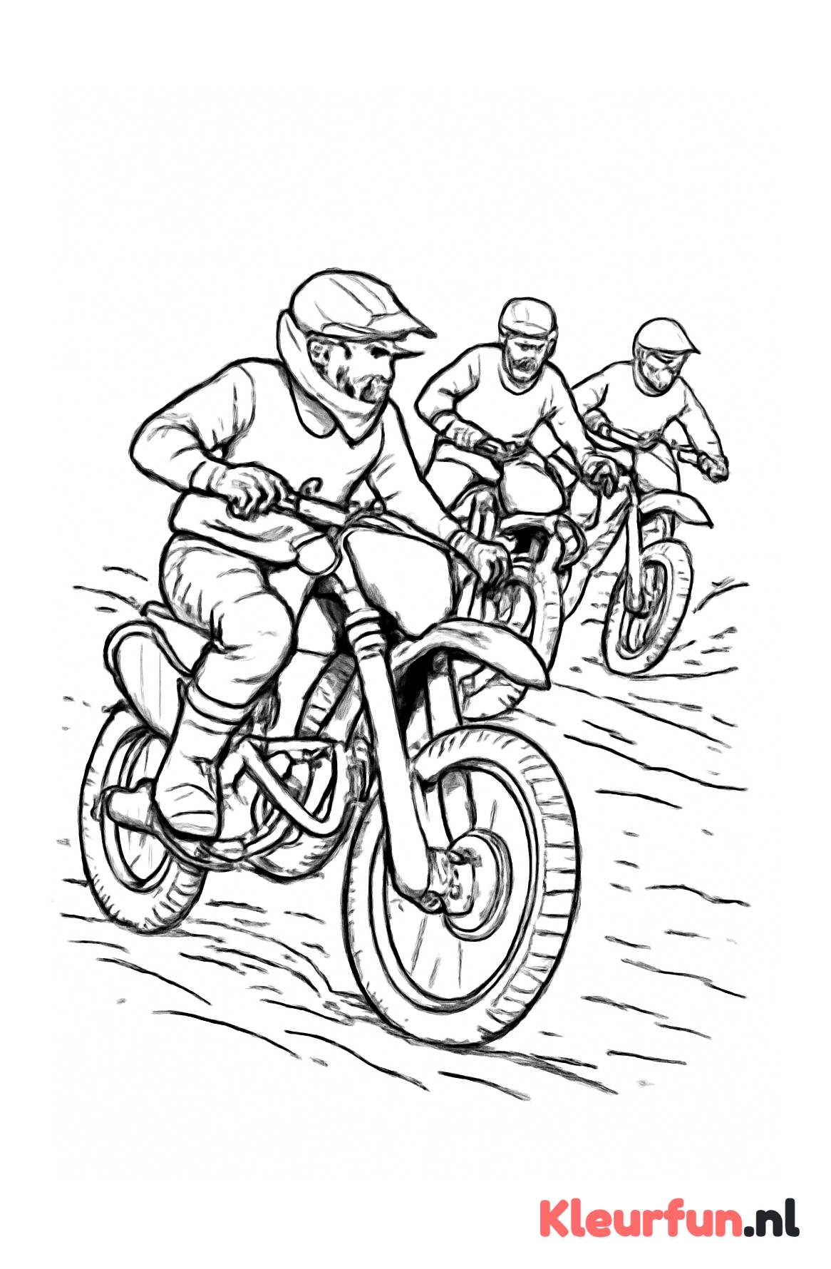 Groep motorcross racers