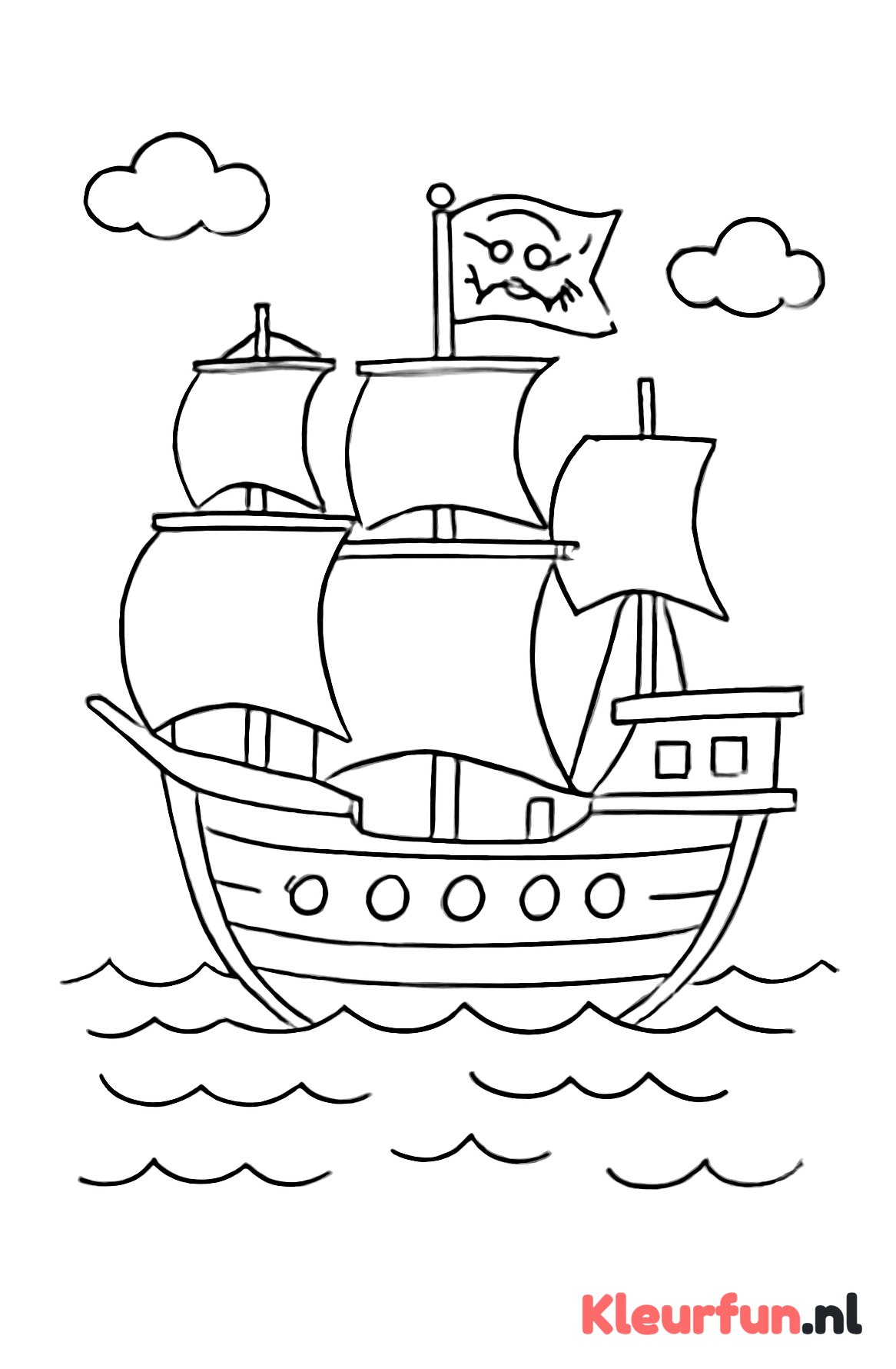 Groot Piratenschip met Zeilen