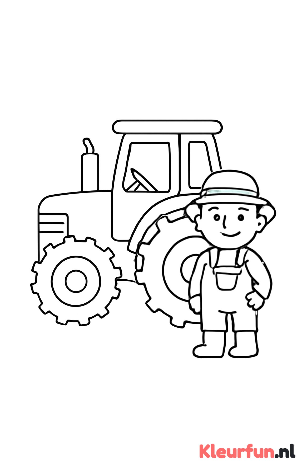Grote Boerderij Tractor met Lachende Boer