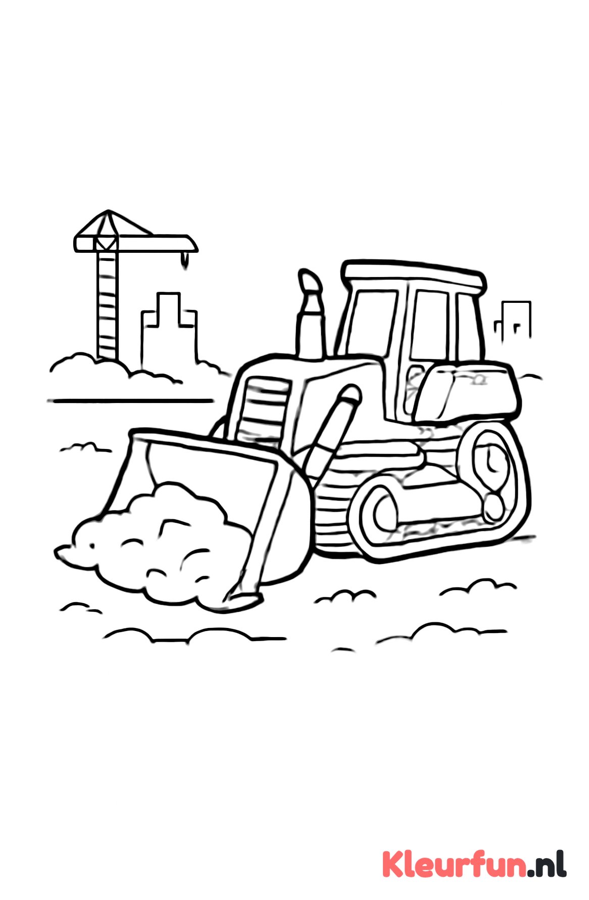Grote bulldozer op de bouwplaats
