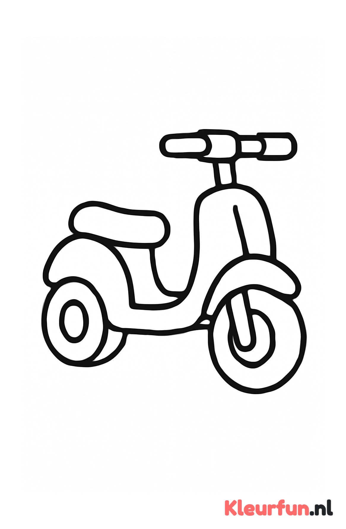 Grote eenvoudige scooter kleurplaat voor peuters