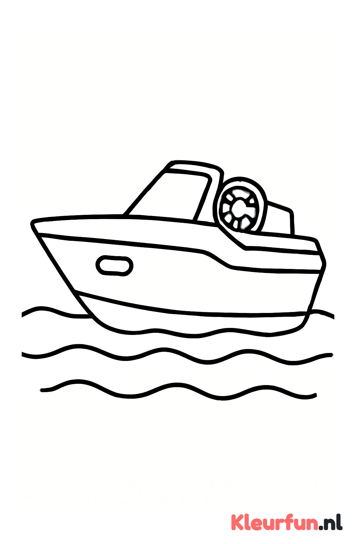 Eenvoudige speedboot op het water