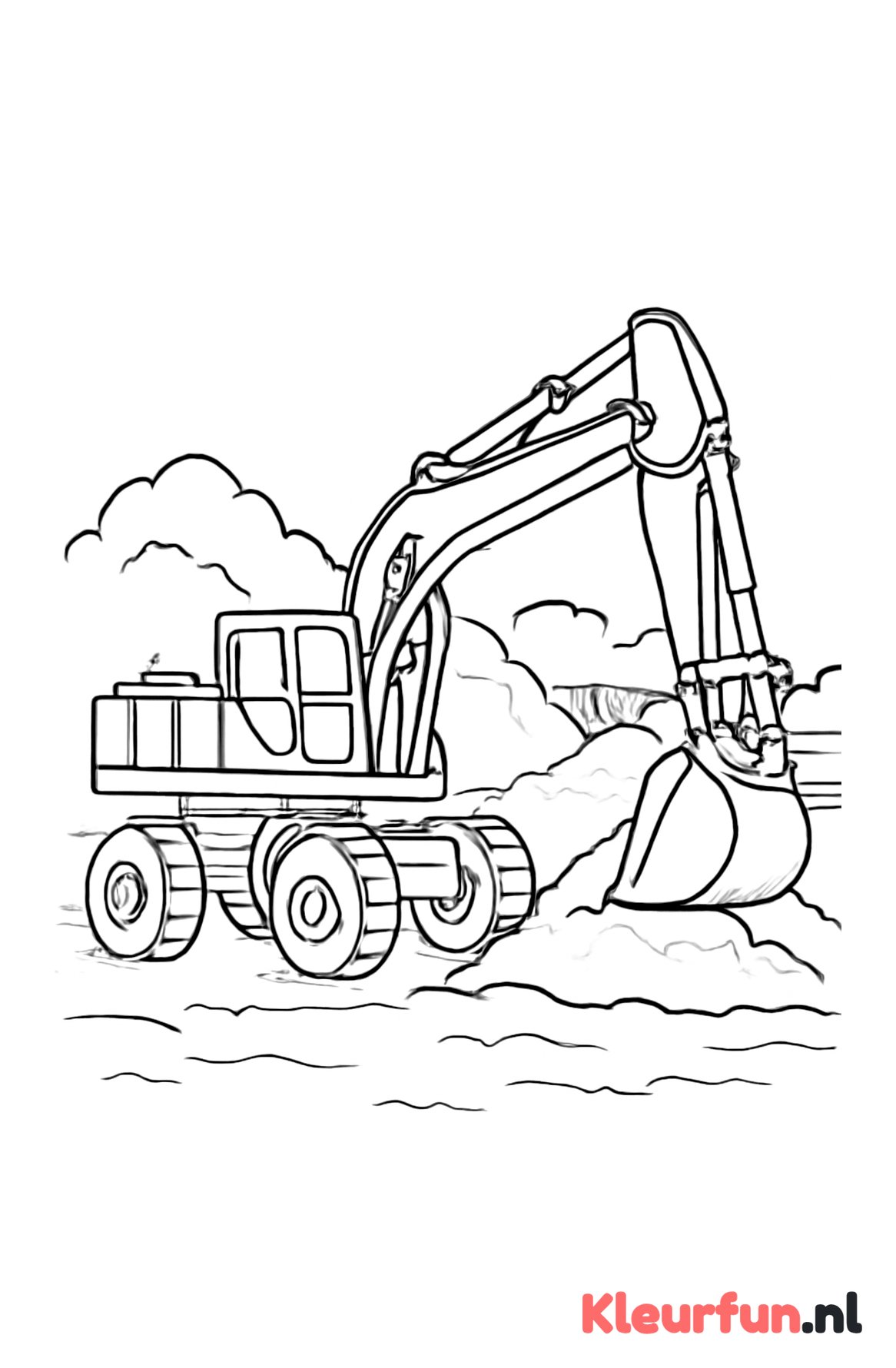 Graafmachine op bouwplaats