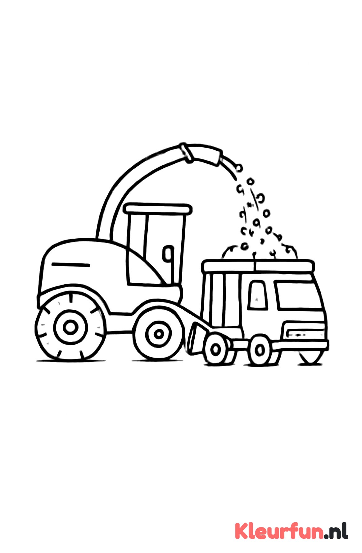 Grote hakselaar met vrachtwagen