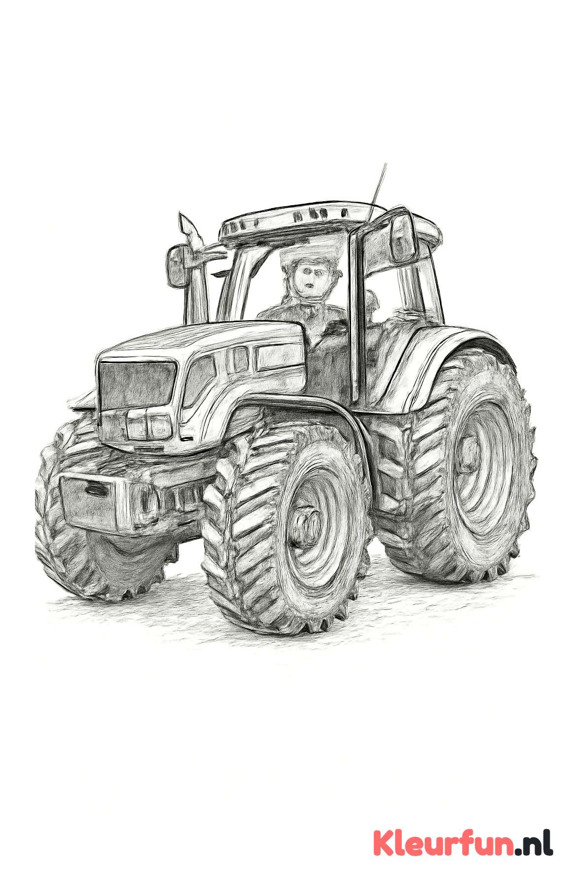 Grote landbouwtrekker met details