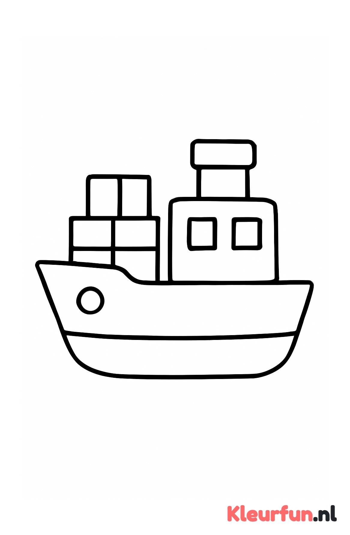 Grote pakjesboot met schoorsteen