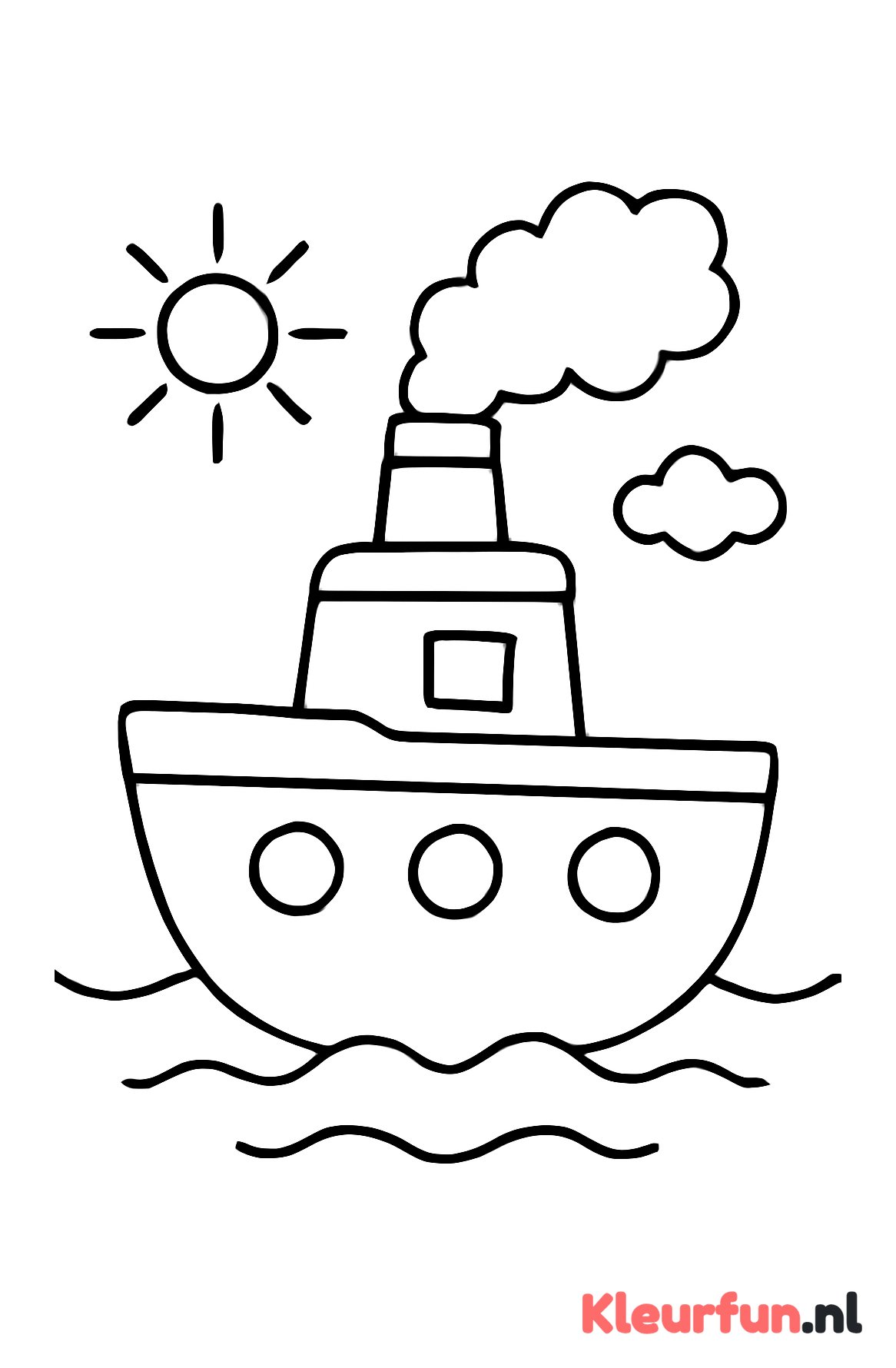 Grote eenvoudige stoomboot