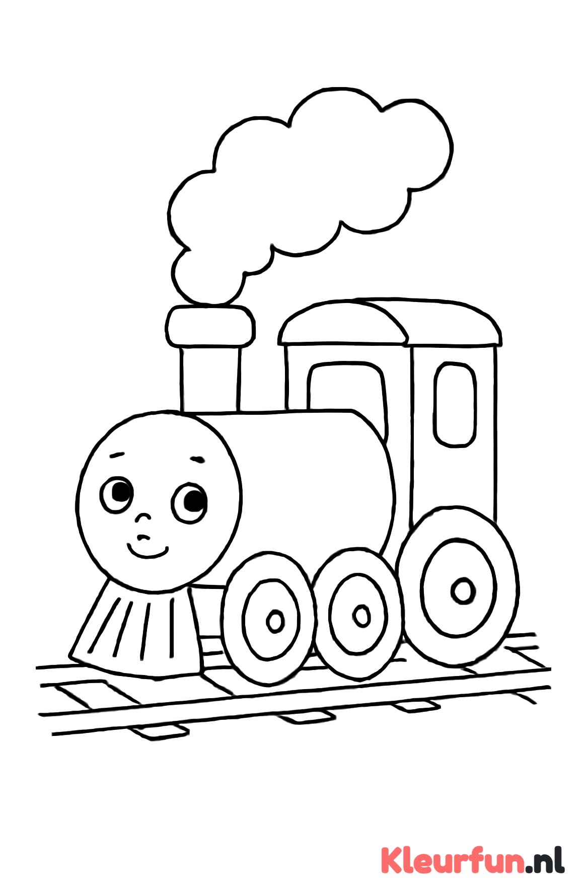 Grote stoomtrein met dikke rook