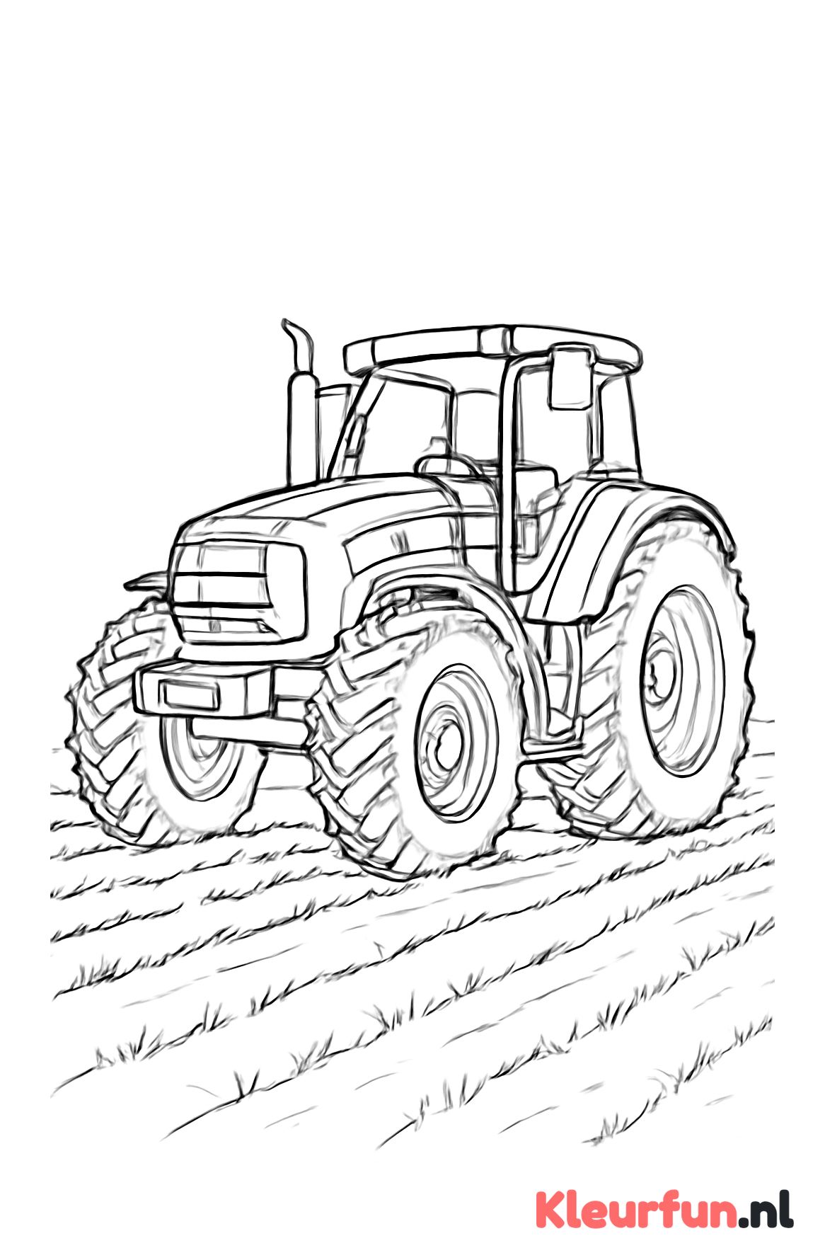 Grote tractor op het veld