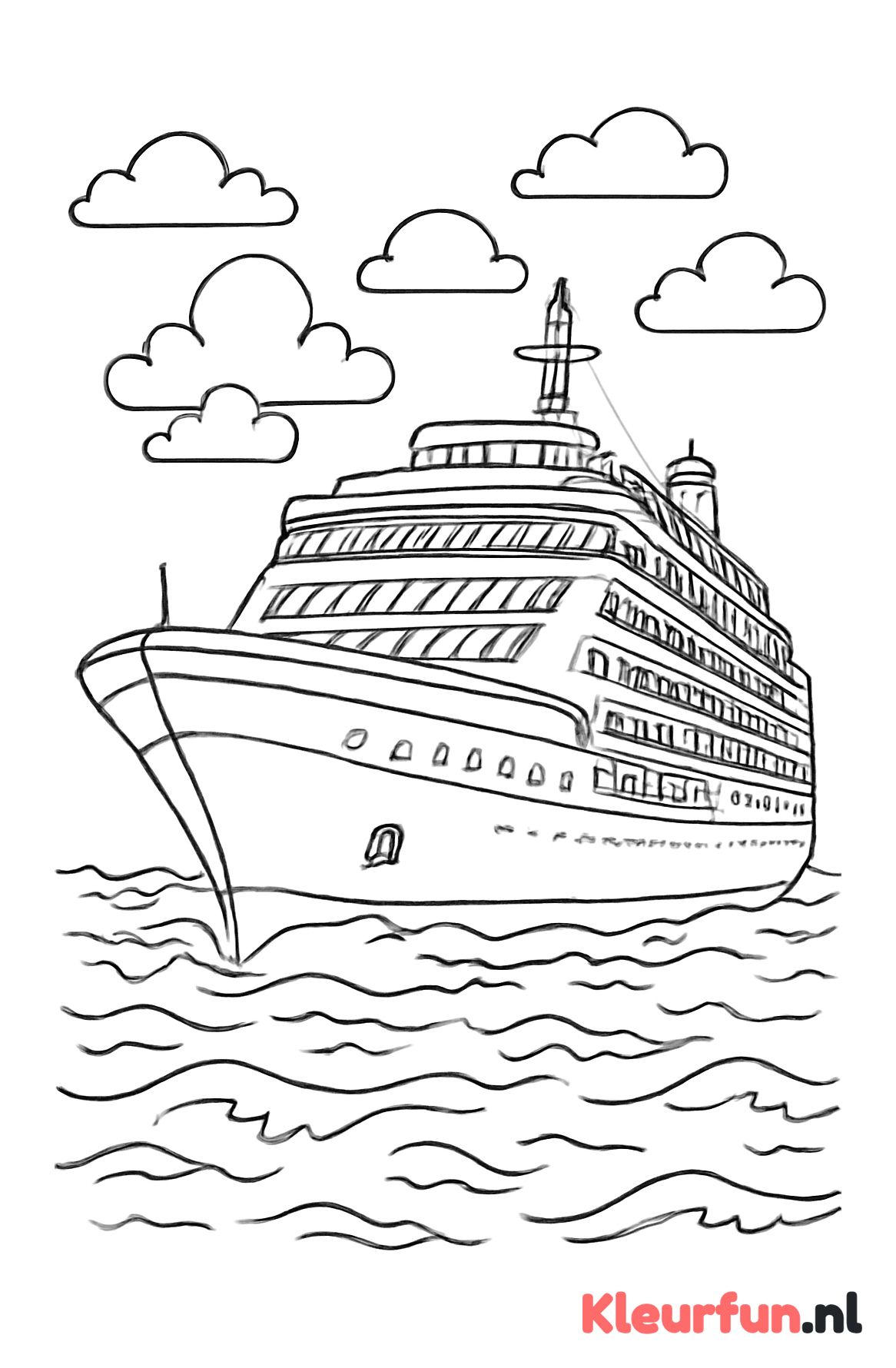 Grote veerboot op de zee