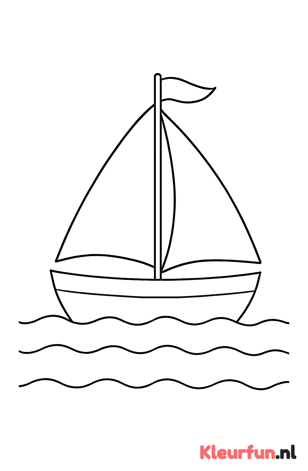 Grote zeilboot met windvlag