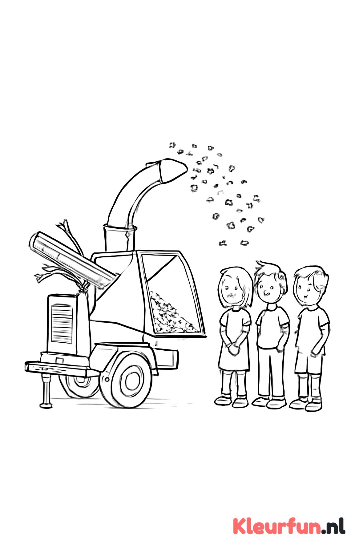 Hakselaar met kinderen