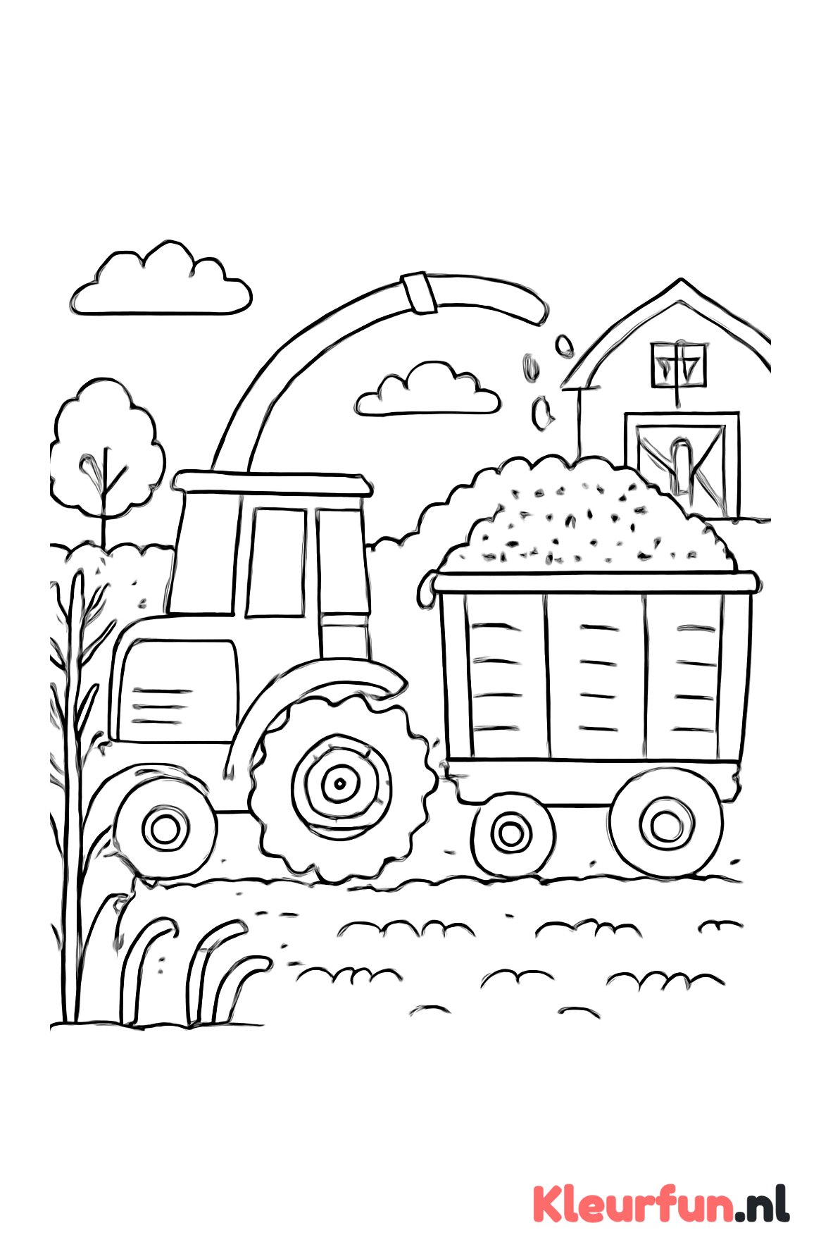 Hakselaar op de boerderij