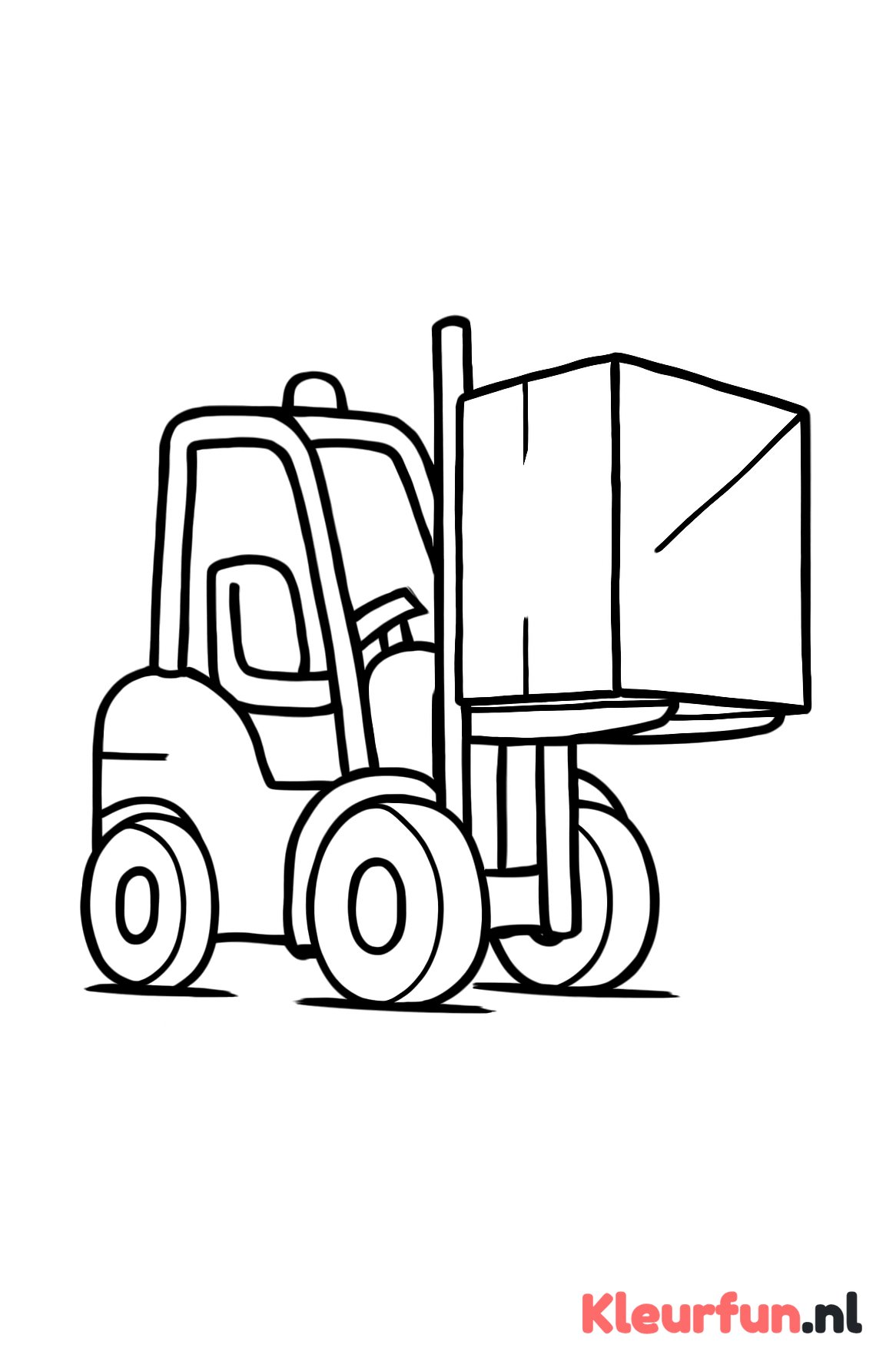 Heftruck tilt doos op