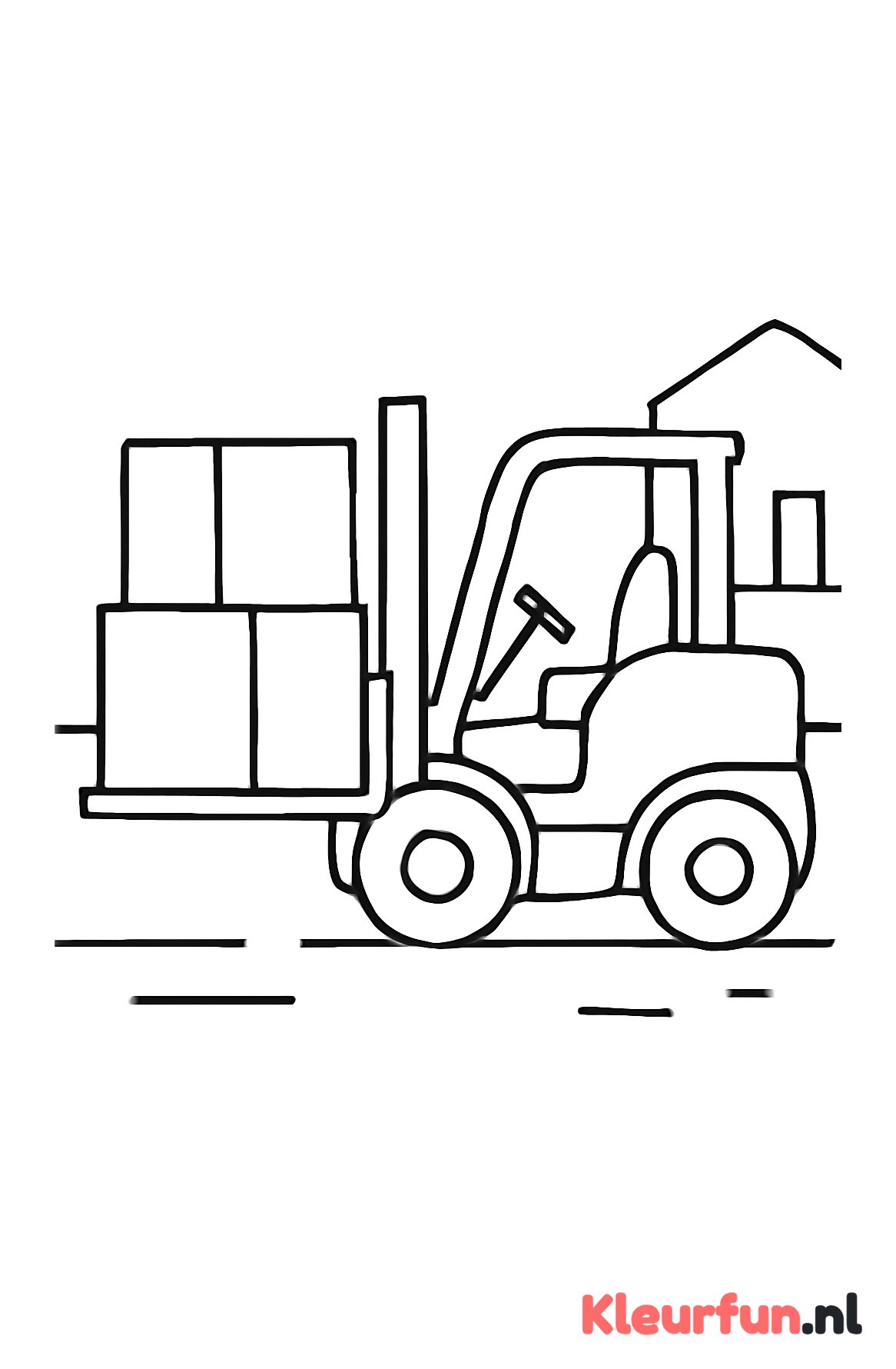 Heftruck verplaatst dozen