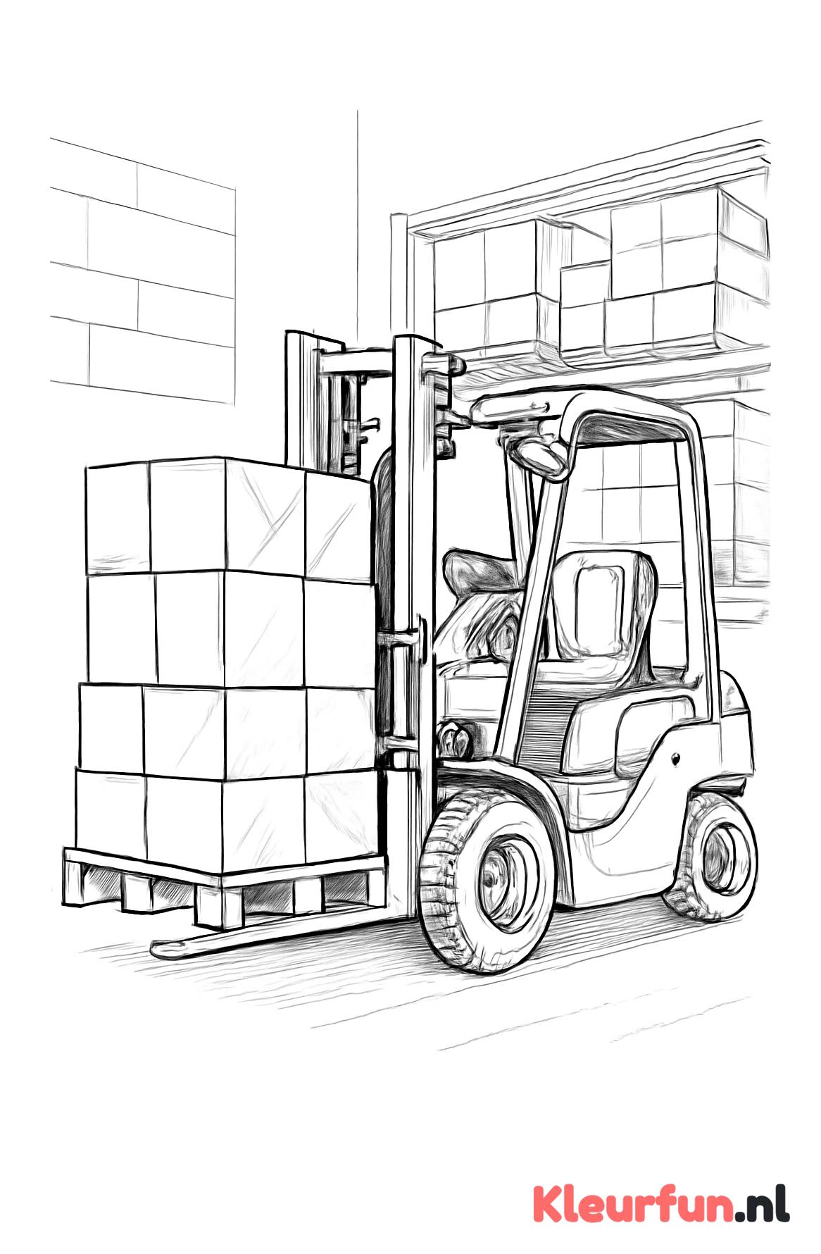 Heftruck in magazijn