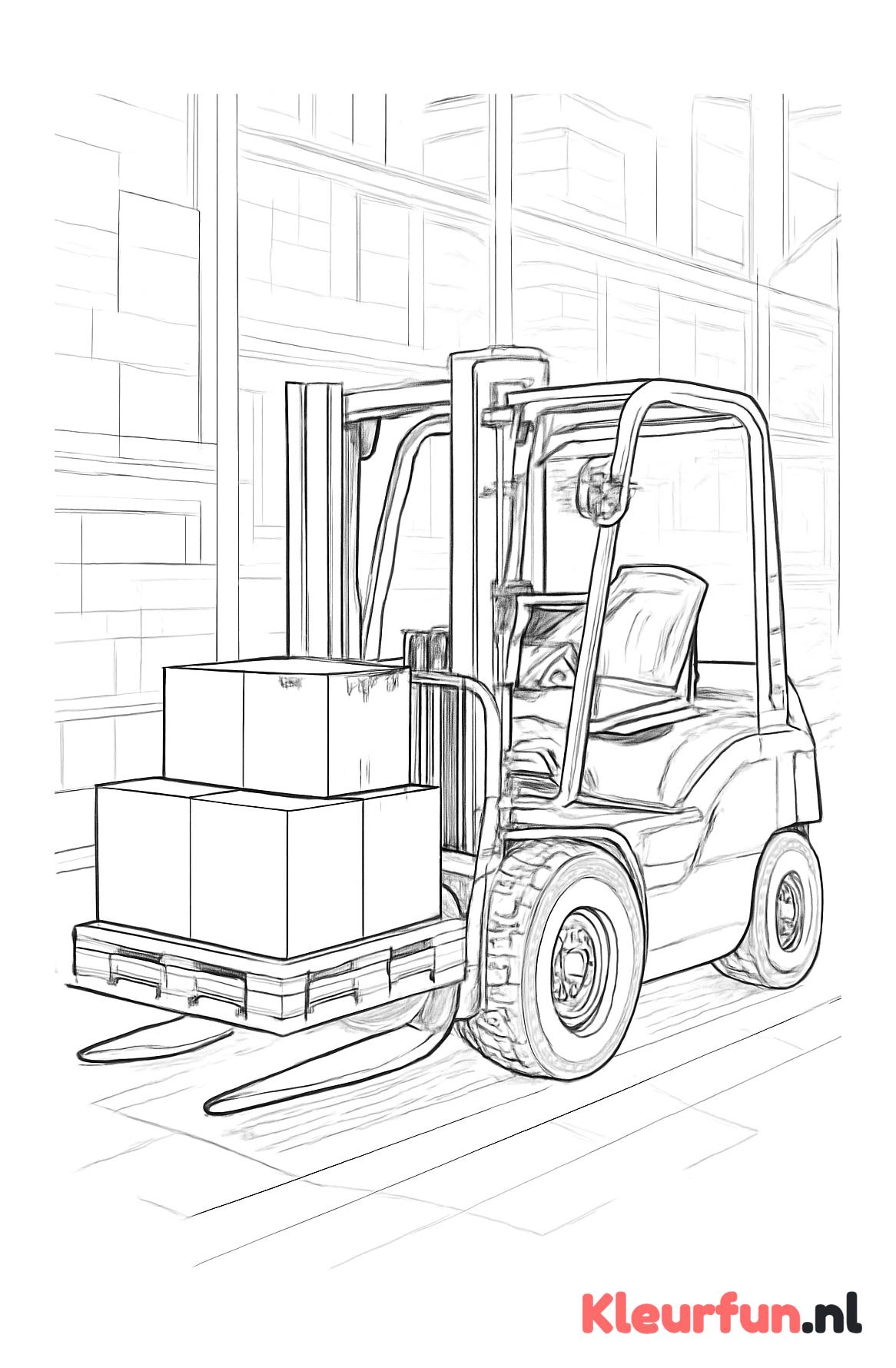 Industriële heftruck in magazijn