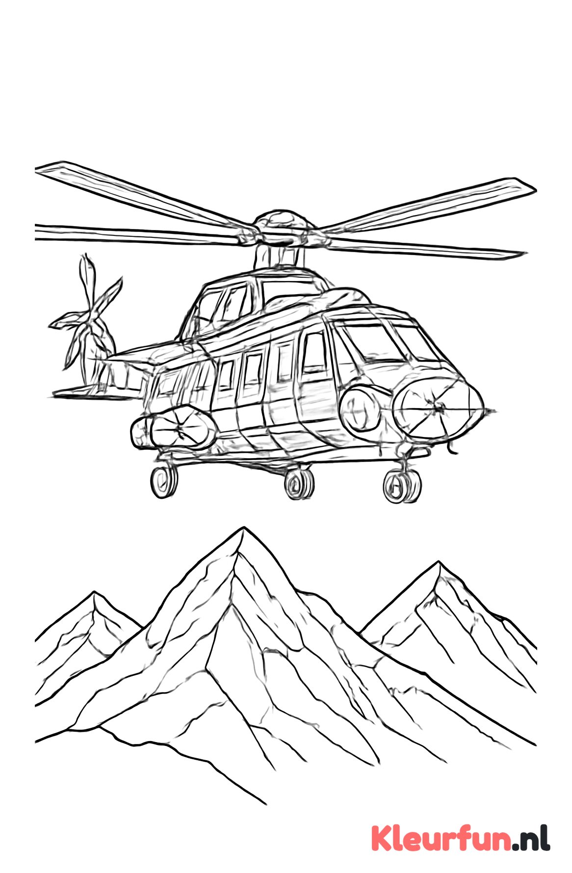 Helikopter boven bergen
