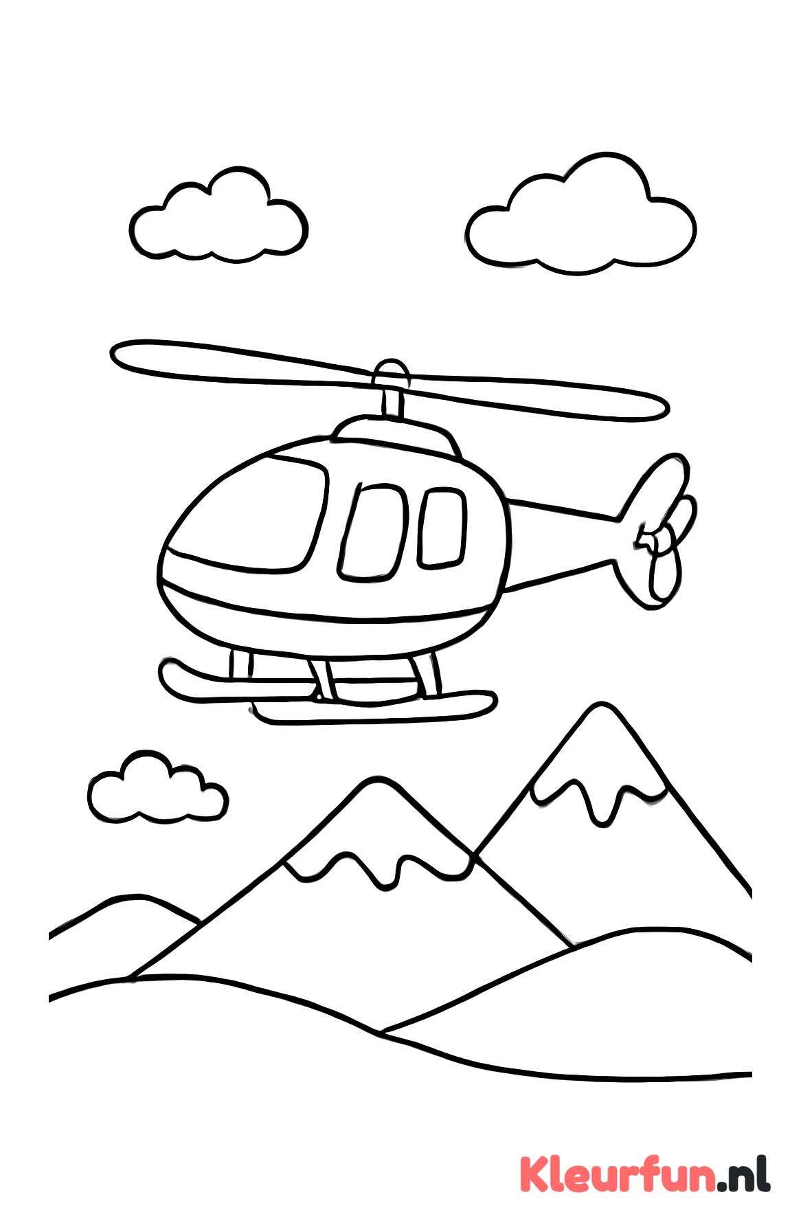 Helikopter boven bergen