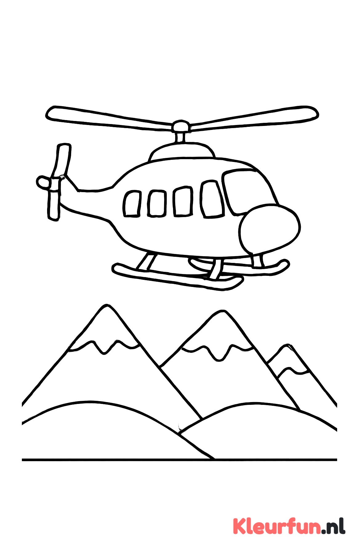 Helikopter boven bergen